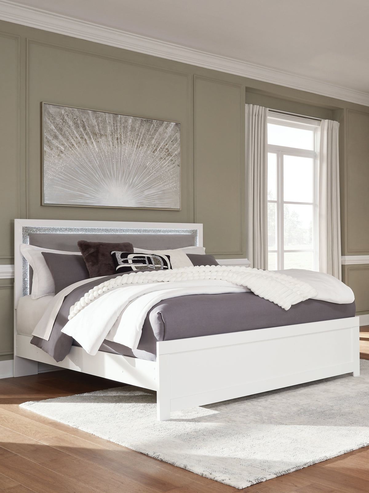 Orleans Furniture - Ashley Furniture - Maeling Bedroom - King Upholstered Panel Bed - PCB1119B4
