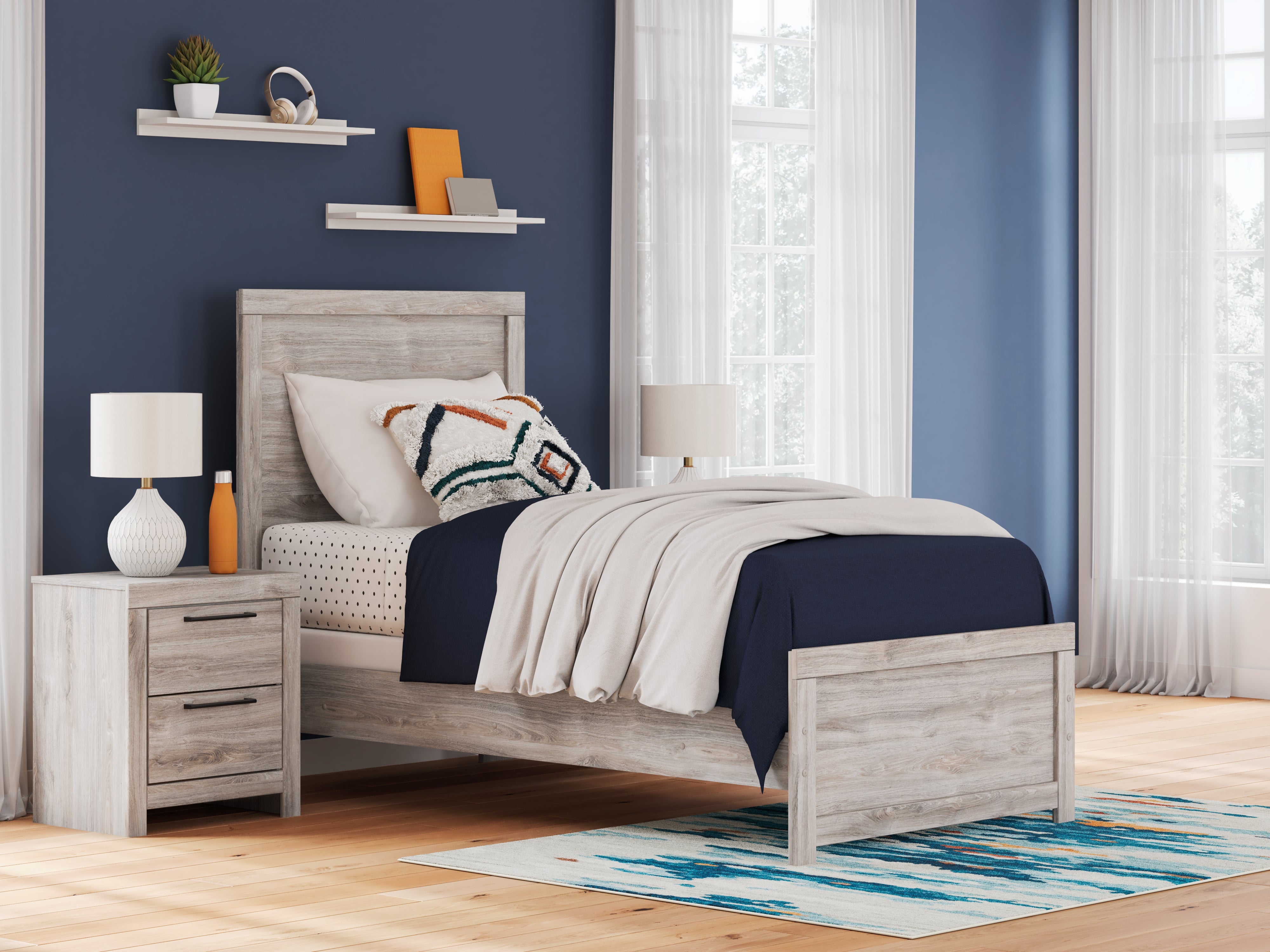 Orleans Furniture - Ashley Furniture - Broachmyn Bedroom - Twin Panel Bed / Gray - PCB1120B8