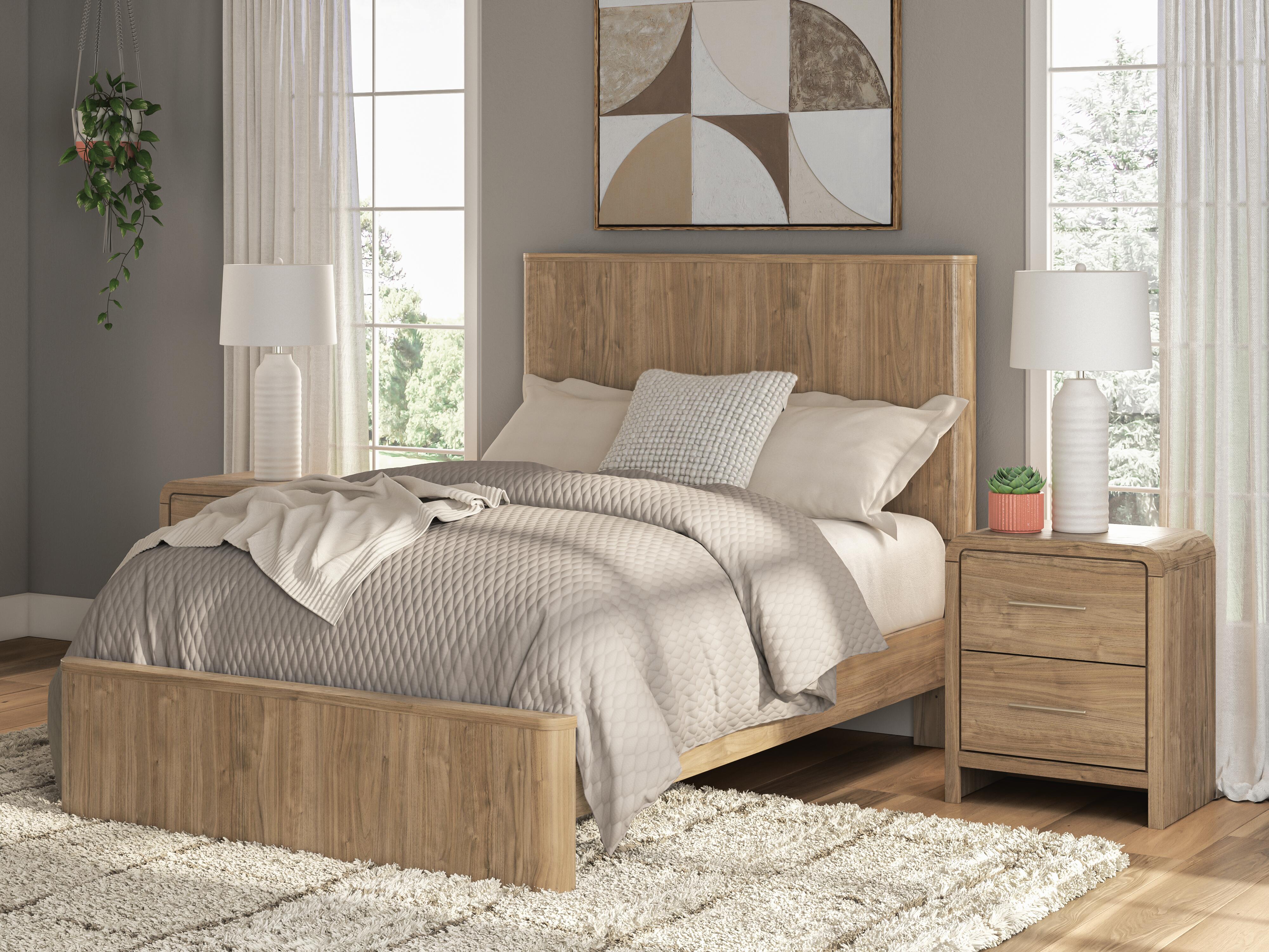 Orleans Furniture - Ashley Furniture - Gramburg Bedroom - Full Panel Platform Bed / Warm Natural Brown - PCB1121B9