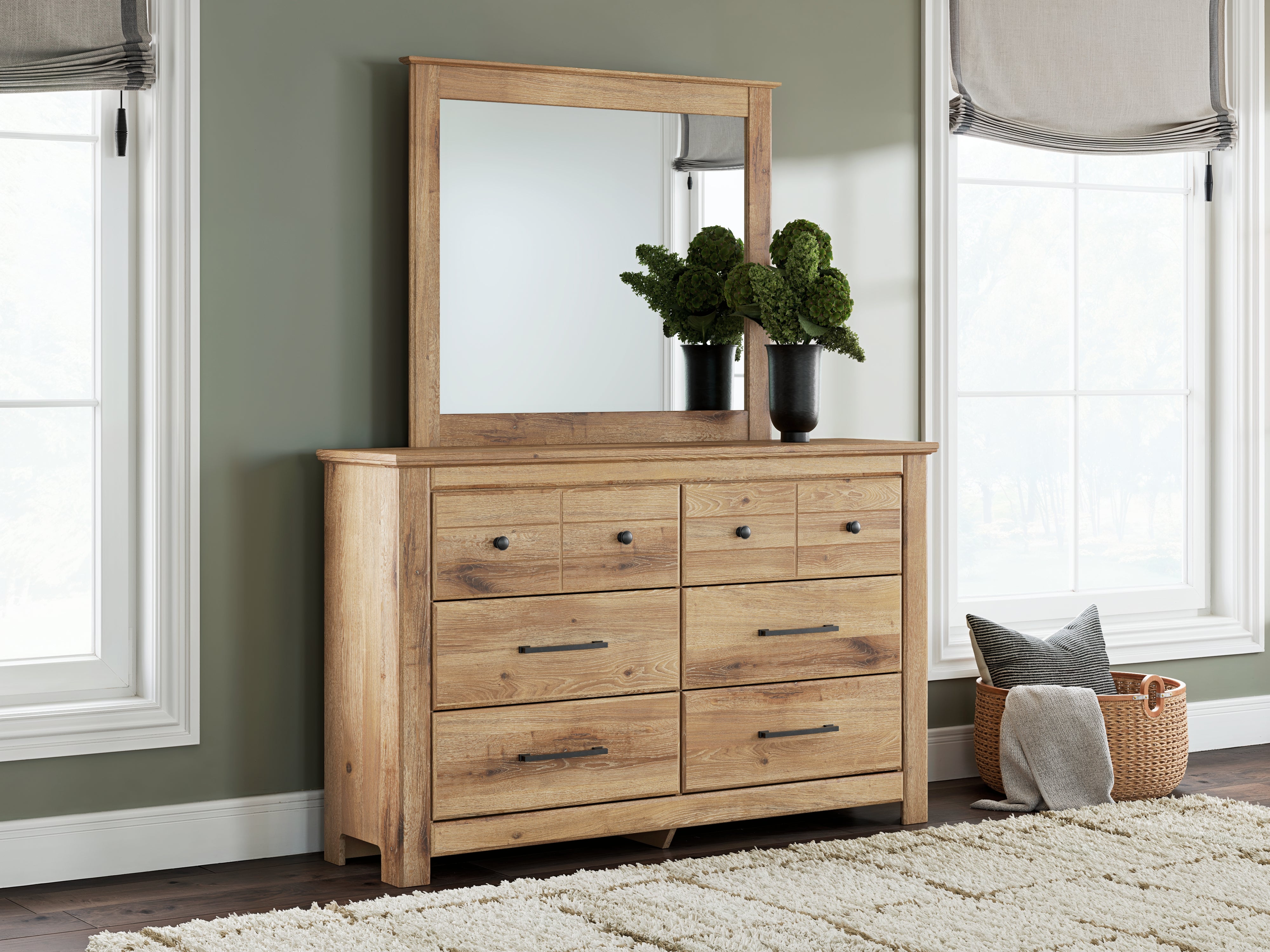 Orleans Furniture - Ashley Furniture - Makidern Bedroom - Dresser and Mirror / Tan - PCB1170B1
