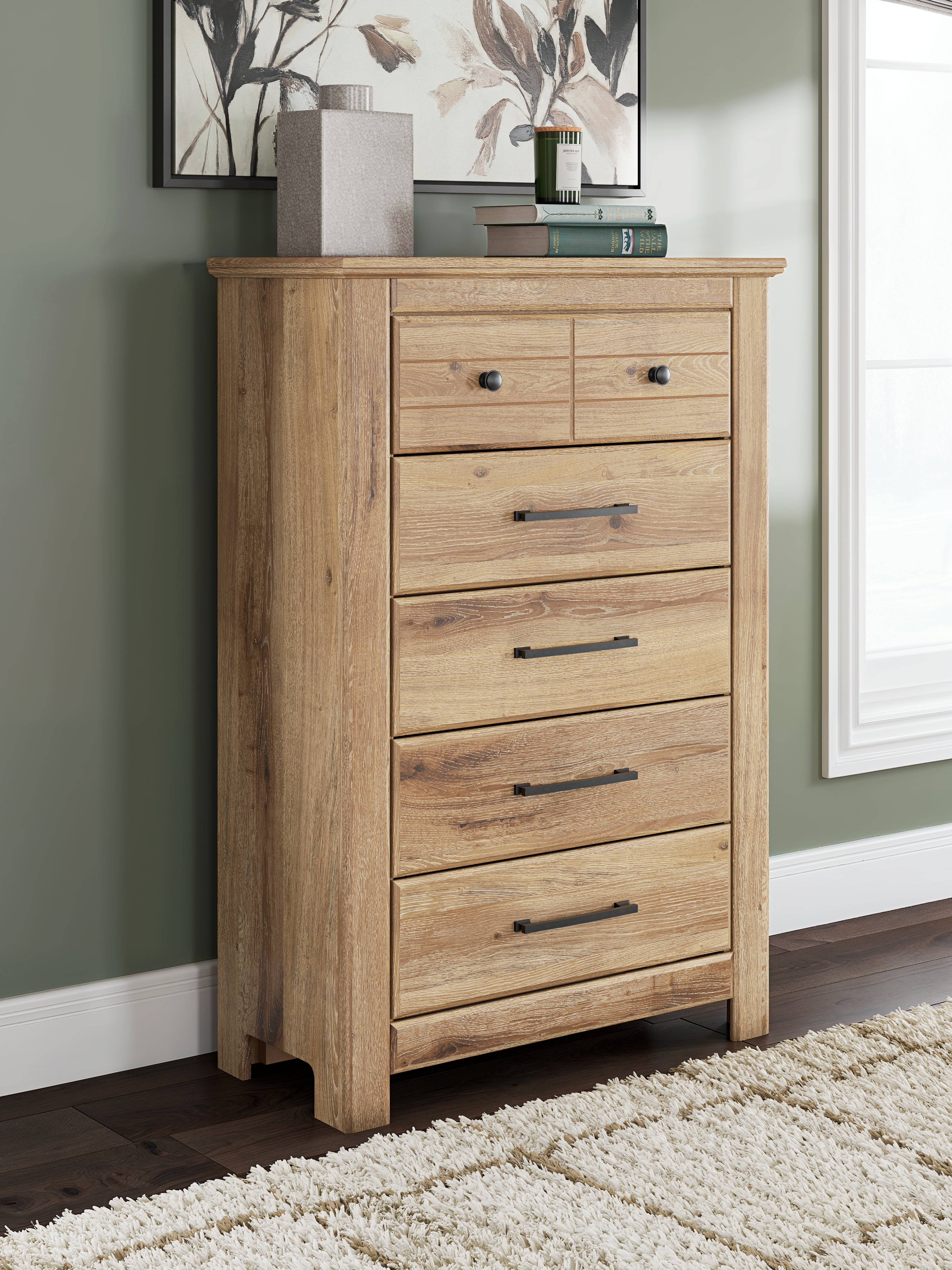 Orleans Furniture - Ashley Furniture - Makidern Bedroom - Five Drawer Chest / Tan - PCB1170-46