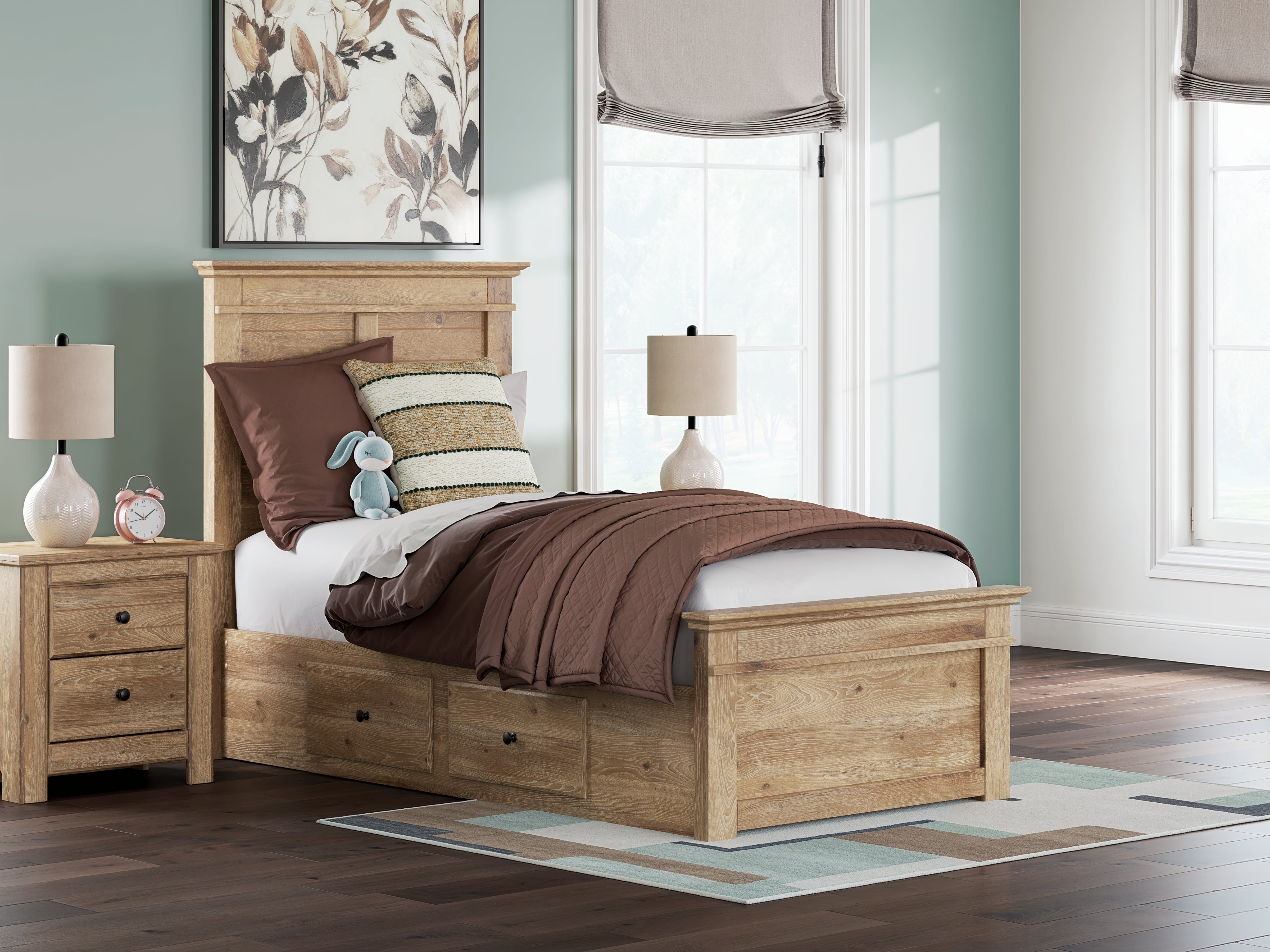 Orleans Furniture - Ashley Furniture - Makidern Bedroom - Twin Panel Storage Bed / Tan - PCB1170B26