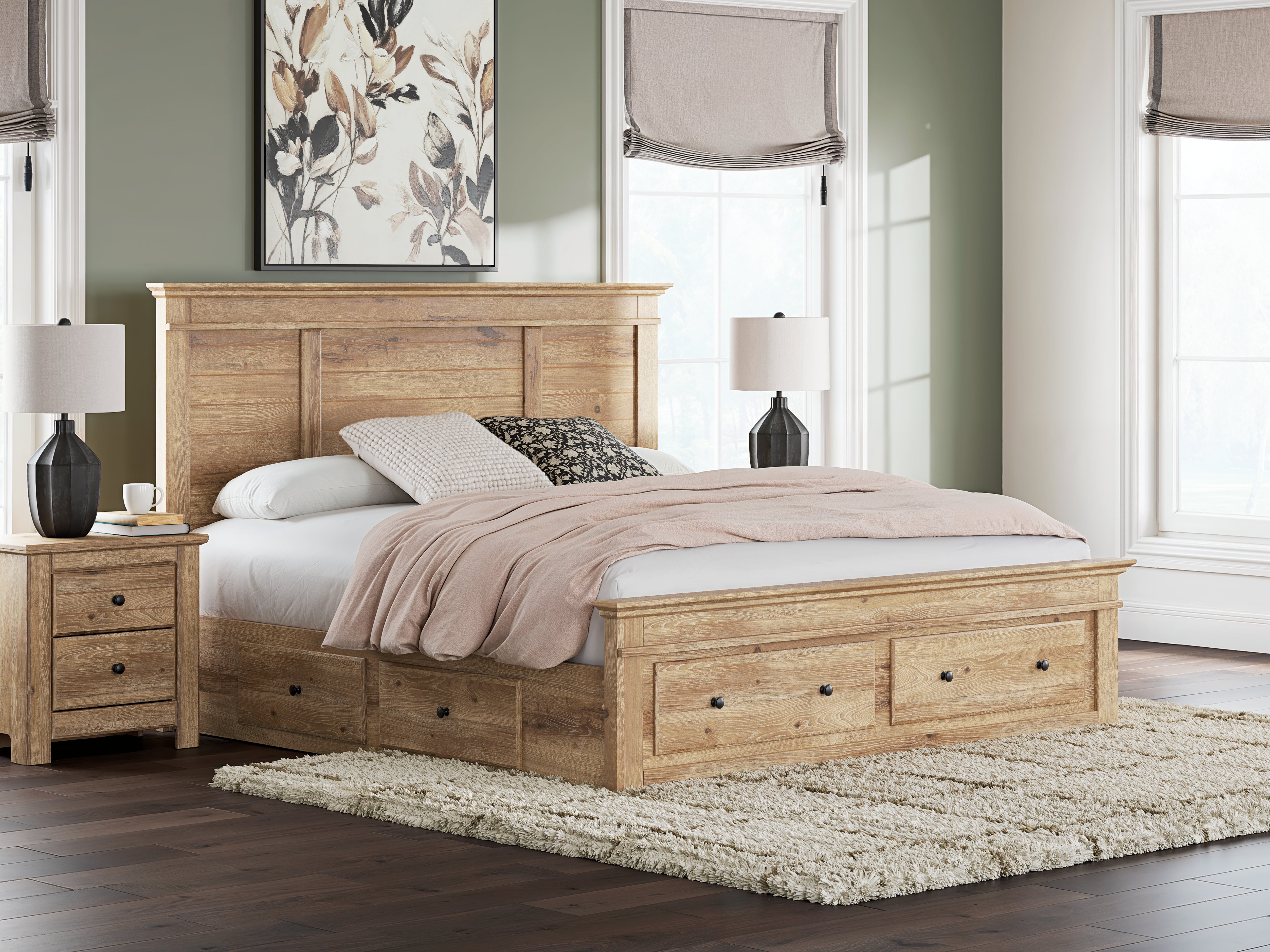 Orleans Furniture - Ashley Furniture - Makidern Bedroom - King Panel Storage Bed / Tan - PCB1170B15