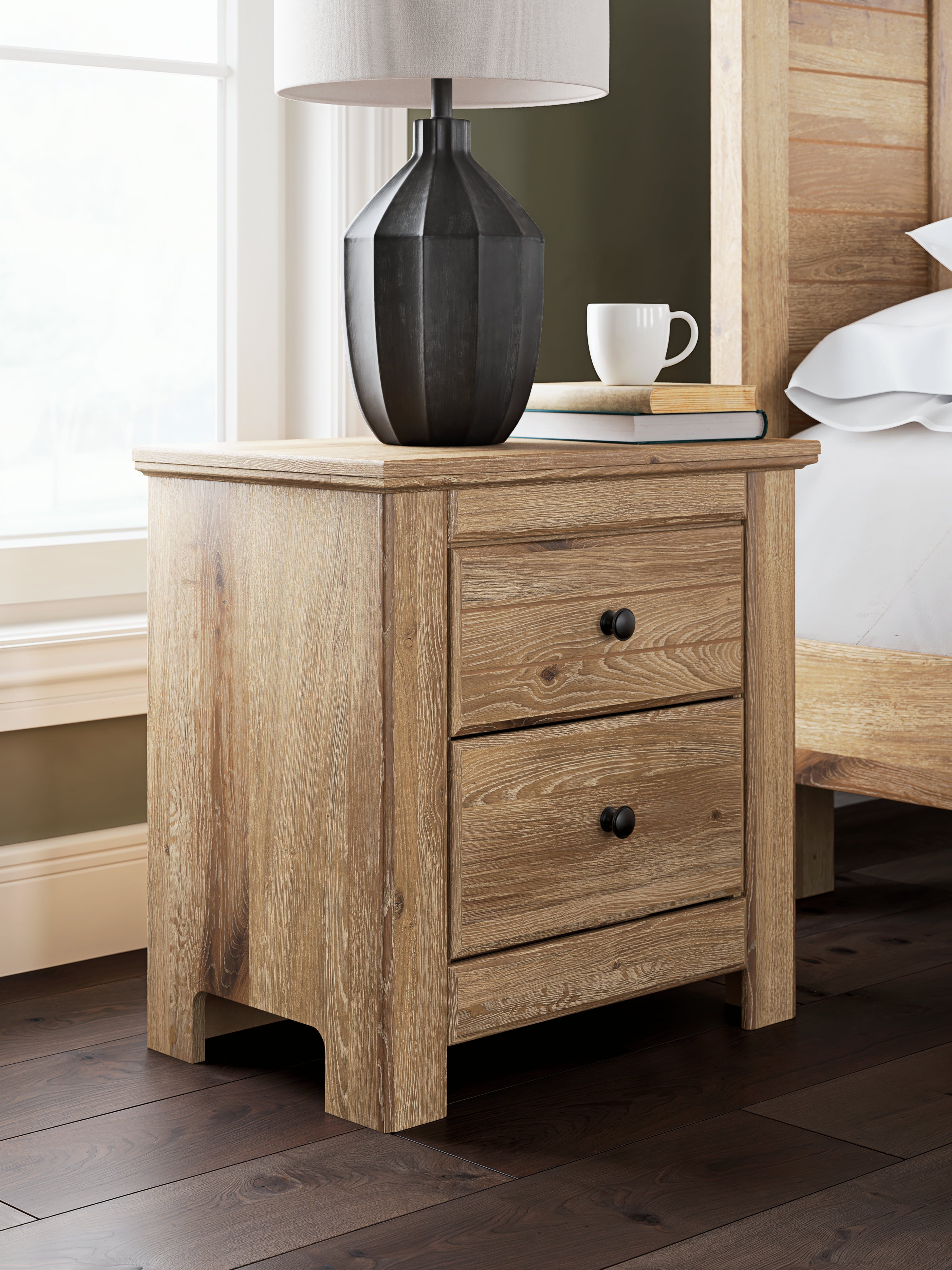 Orleans Furniture - Ashley Furniture - Makidern Bedroom - Two Drawer Night Stand / Tan - PCB1170-92