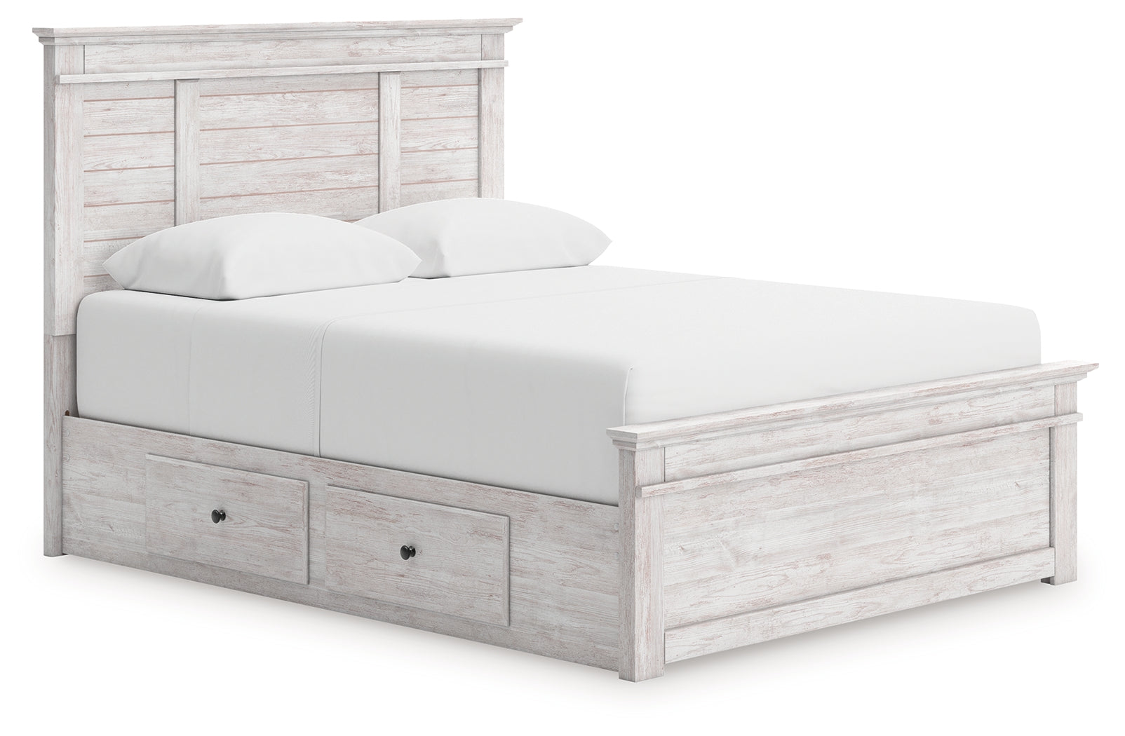 Orleans Furniture - Ashley Furniture - Makidern Bedroom - Queen Panel Storage Bed / Whitewash - PCB1171B7