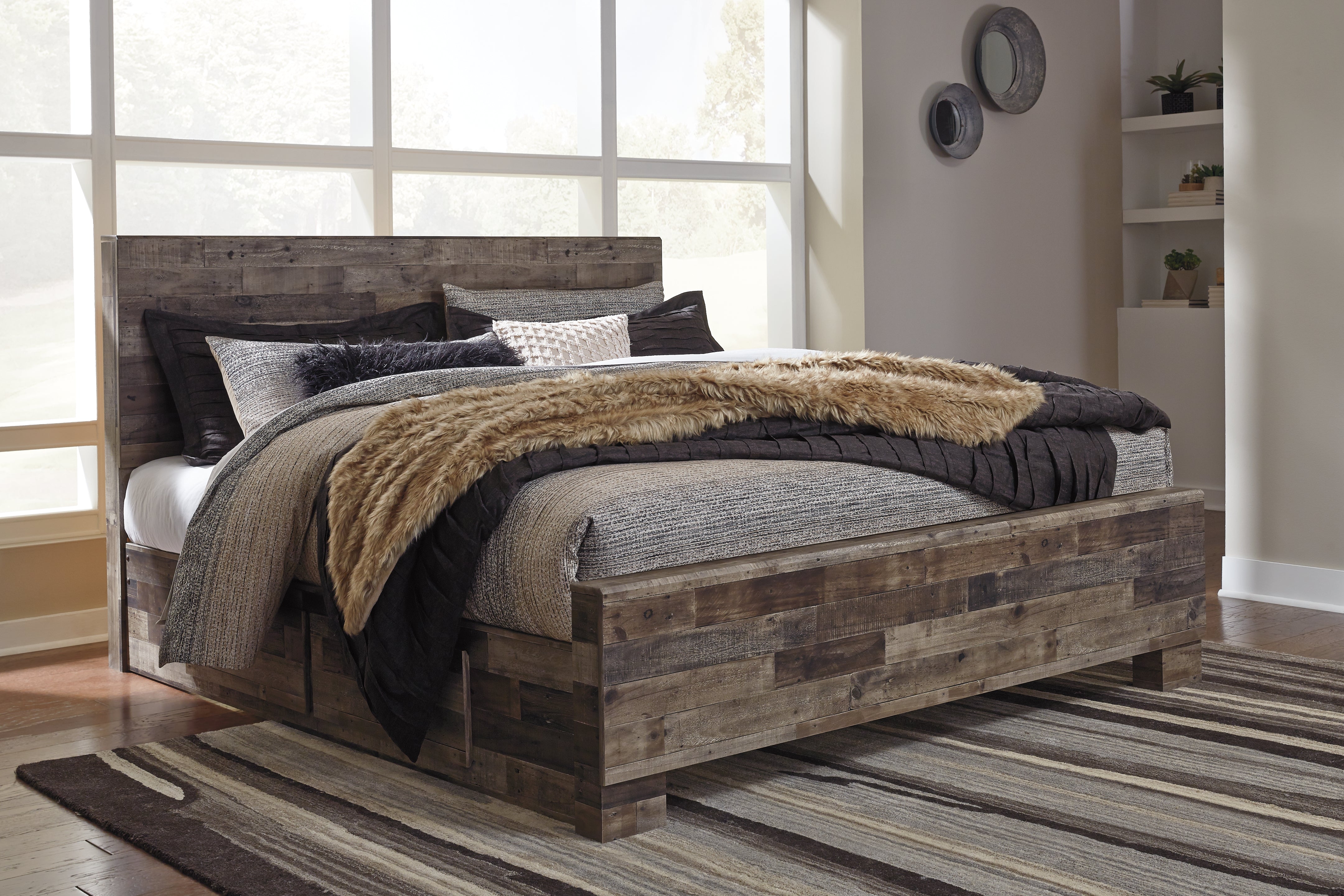 Orleans Furniture - Ashley Furniture - Derekson Bedroom - Queen Panel Bed with 2 Side Storage / Multi Gray - B200B43