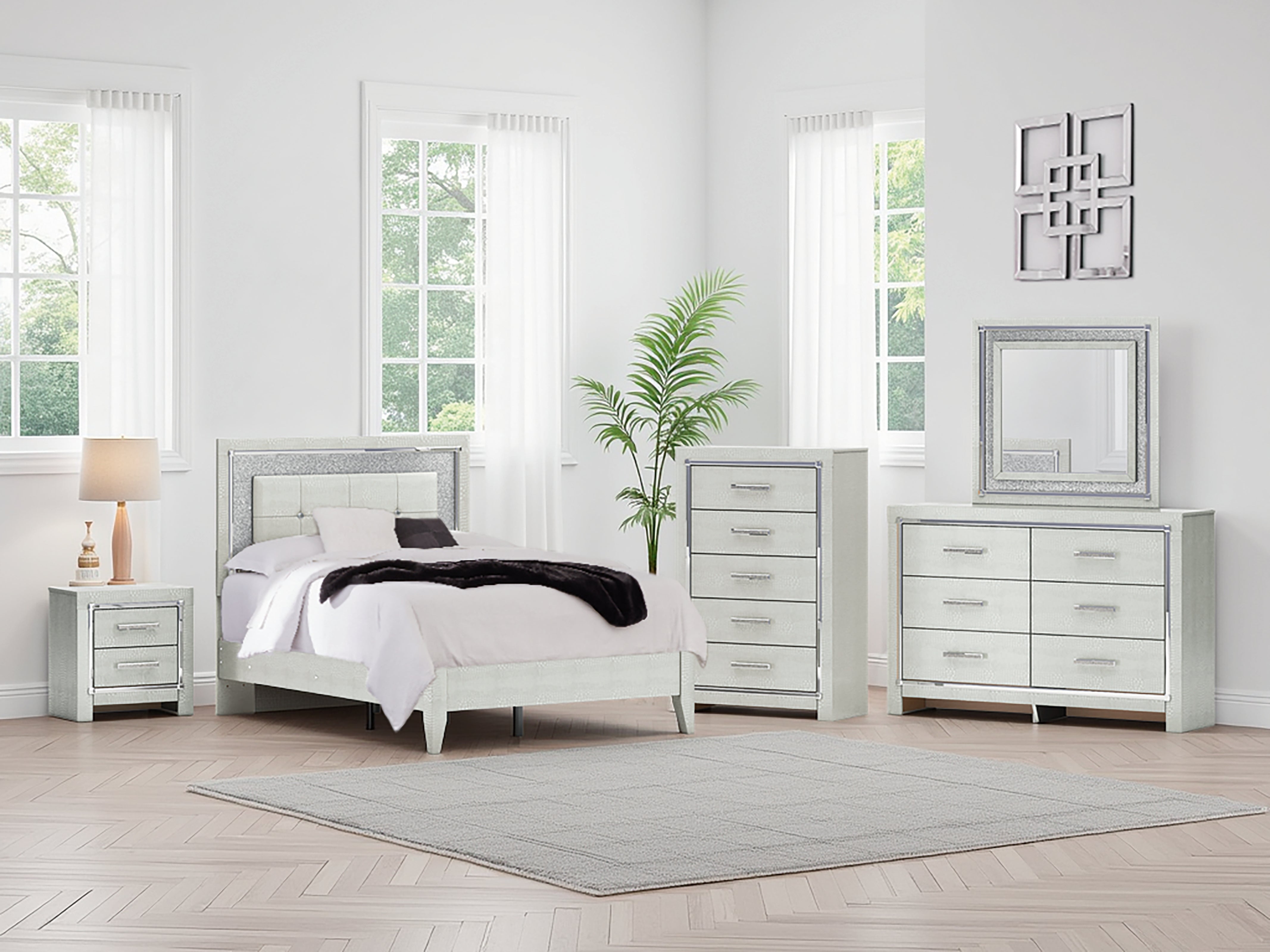 Orleans Furniture - Ashley Furniture - Zyniden Bedroom - Six Drawer Dresser / Silver - B2114-31