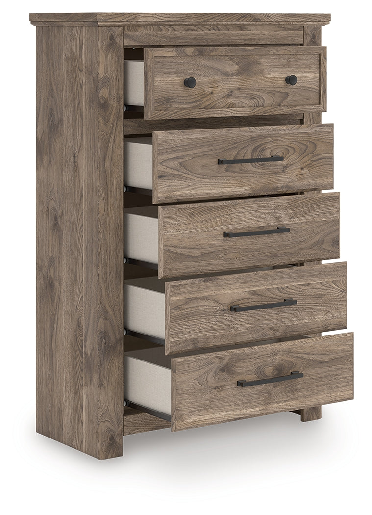 Orleans Furniture - Ashley Furniture - Rusticott Bedroom - Five Drawer Chest / Brown - PCB2260-46