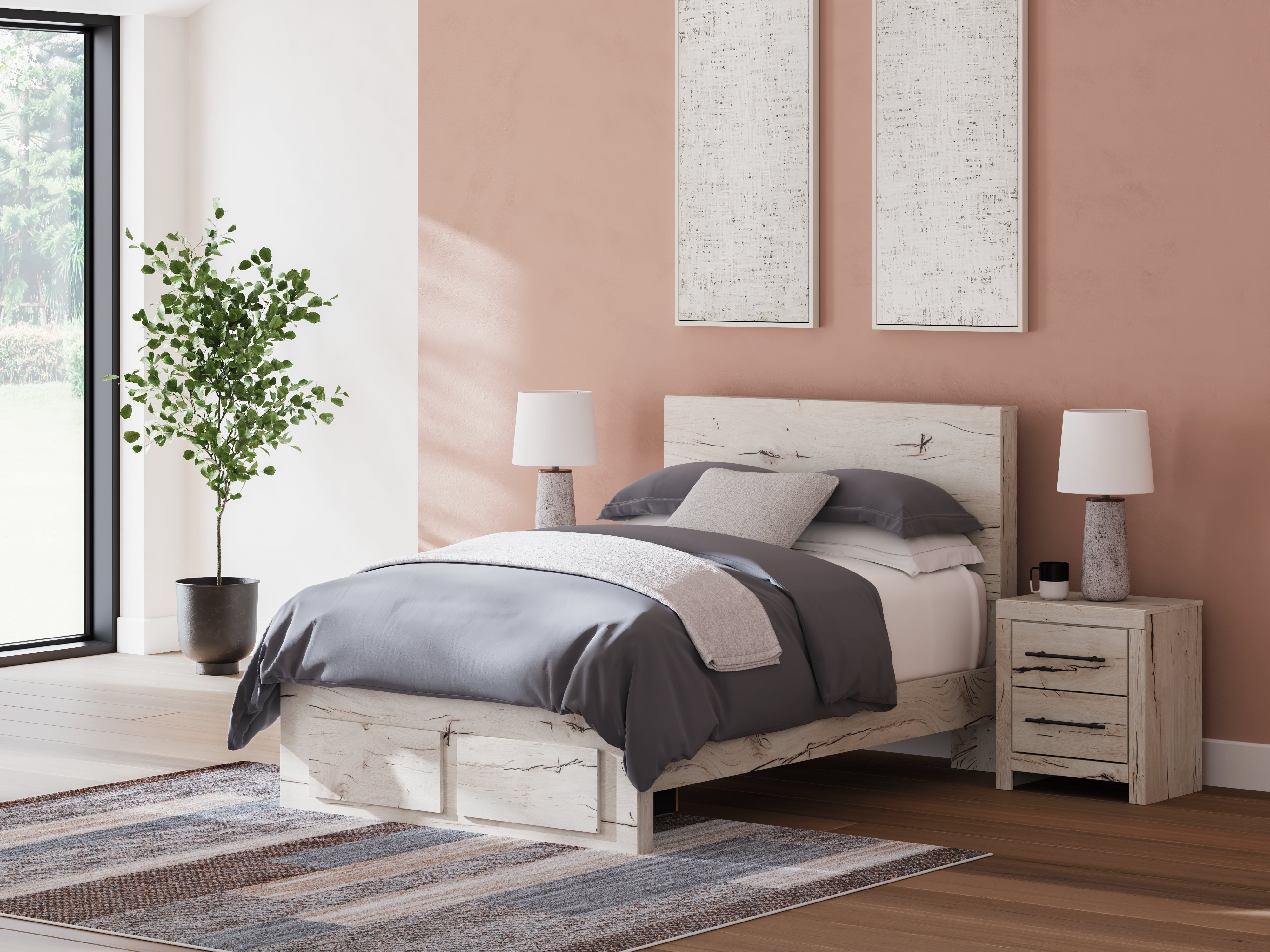 Orleans Furniture - Ashley Furniture - Lawroy Bedroom - Full Panel Storage Bed / Light Natural - B2310B20