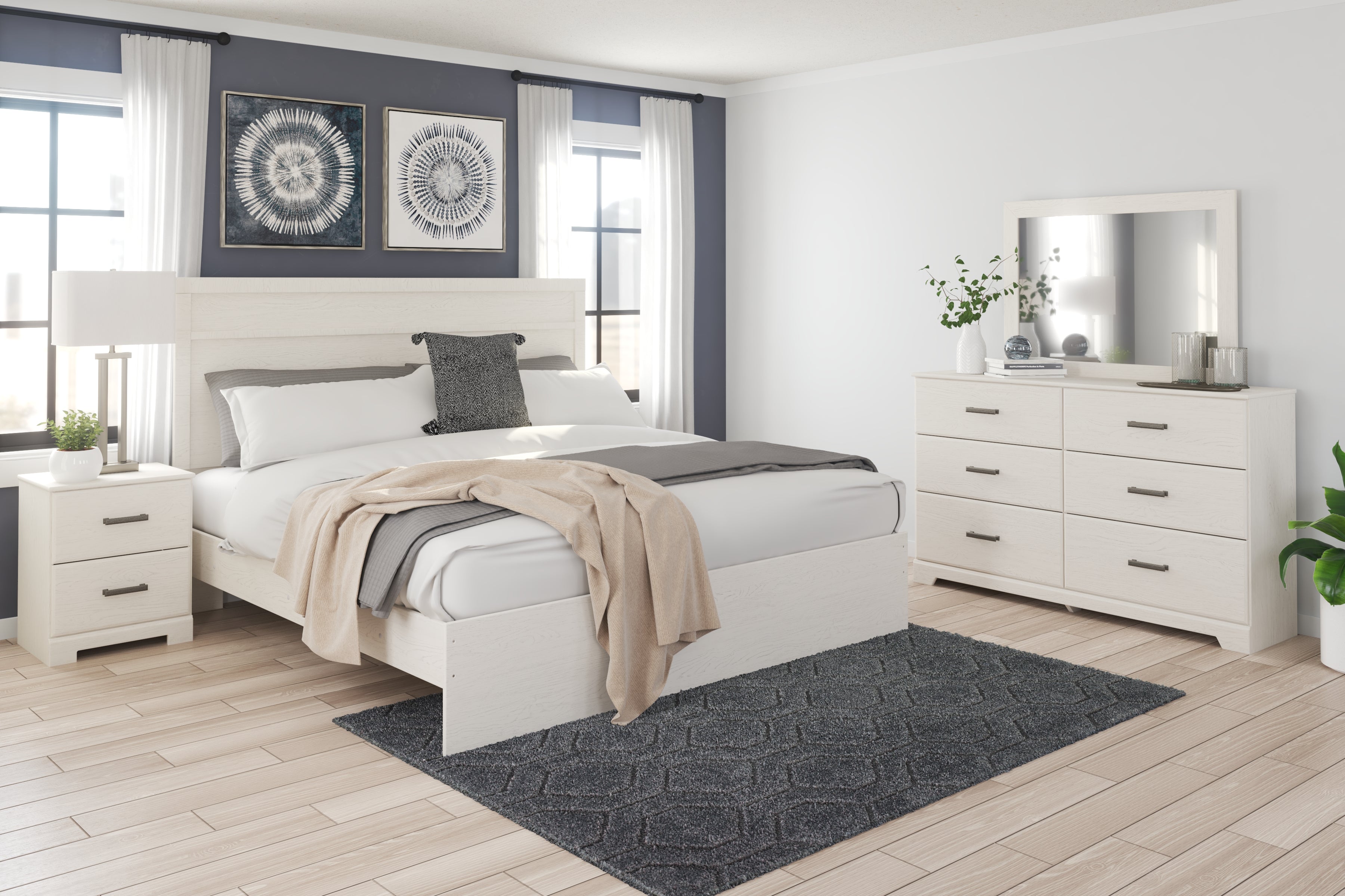 Orleans Furniture - Ashley Furniture - Stelsie Bedroom - Two Drawer Night Stand / White - B2588-92