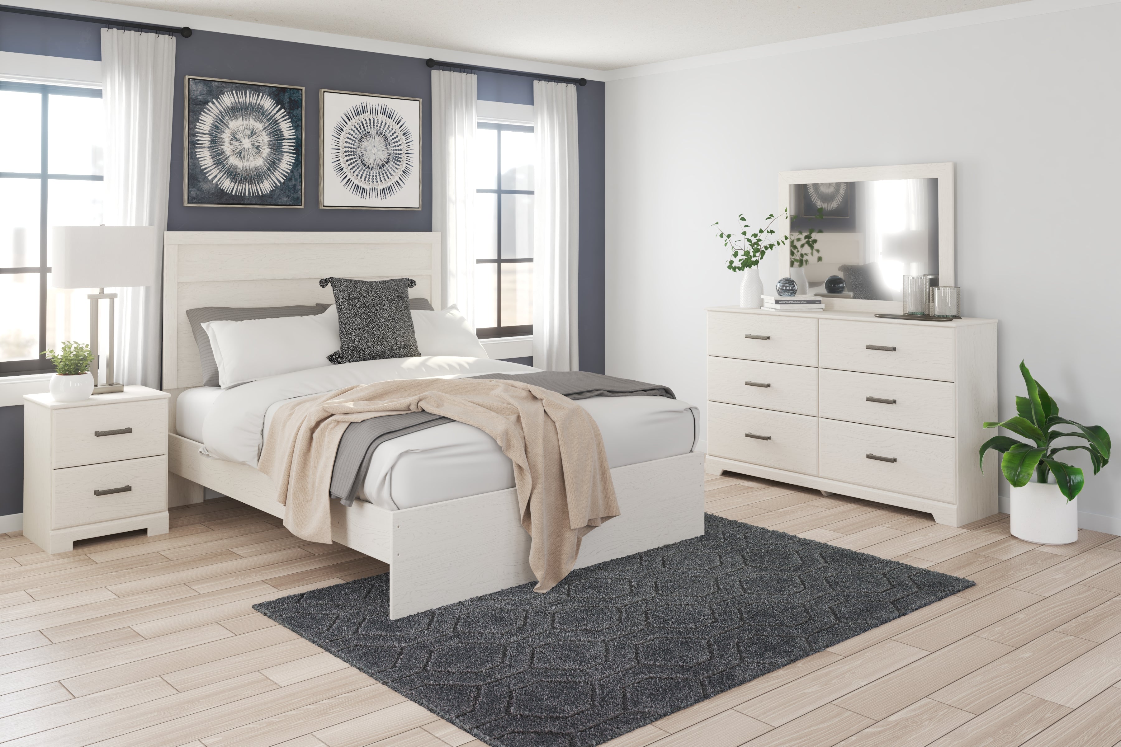 Orleans Furniture - Ashley Furniture - Stelsie Bedroom - Queen Panel Bed / White - B2588B2