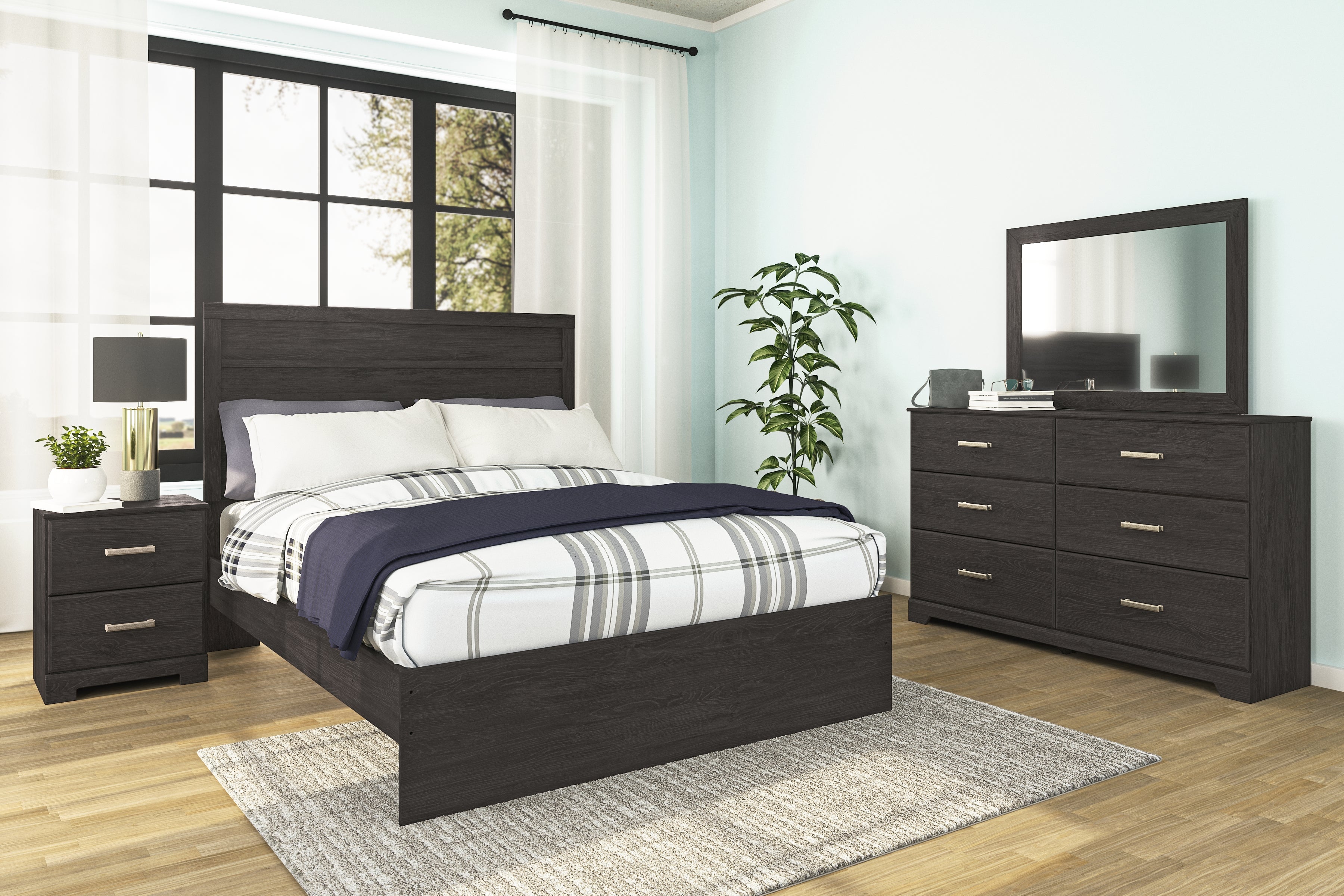 Orleans Furniture - Ashley Furniture - Belachime Bedroom - Two Drawer Night Stand / Charcoal - B2589-92