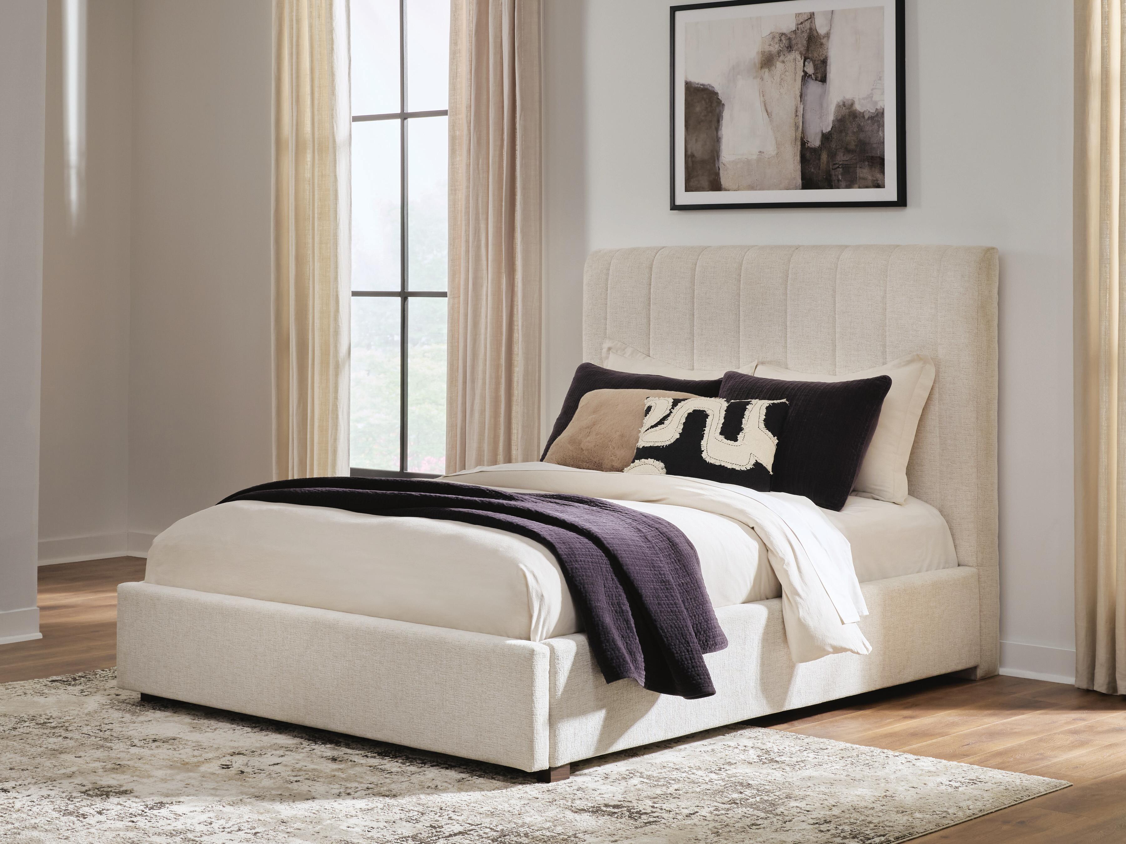 Orleans Furniture - Ashley Furniture - Shoralli Bedroom - Queen Upholstered Storage Bed / Beige - B2611B4