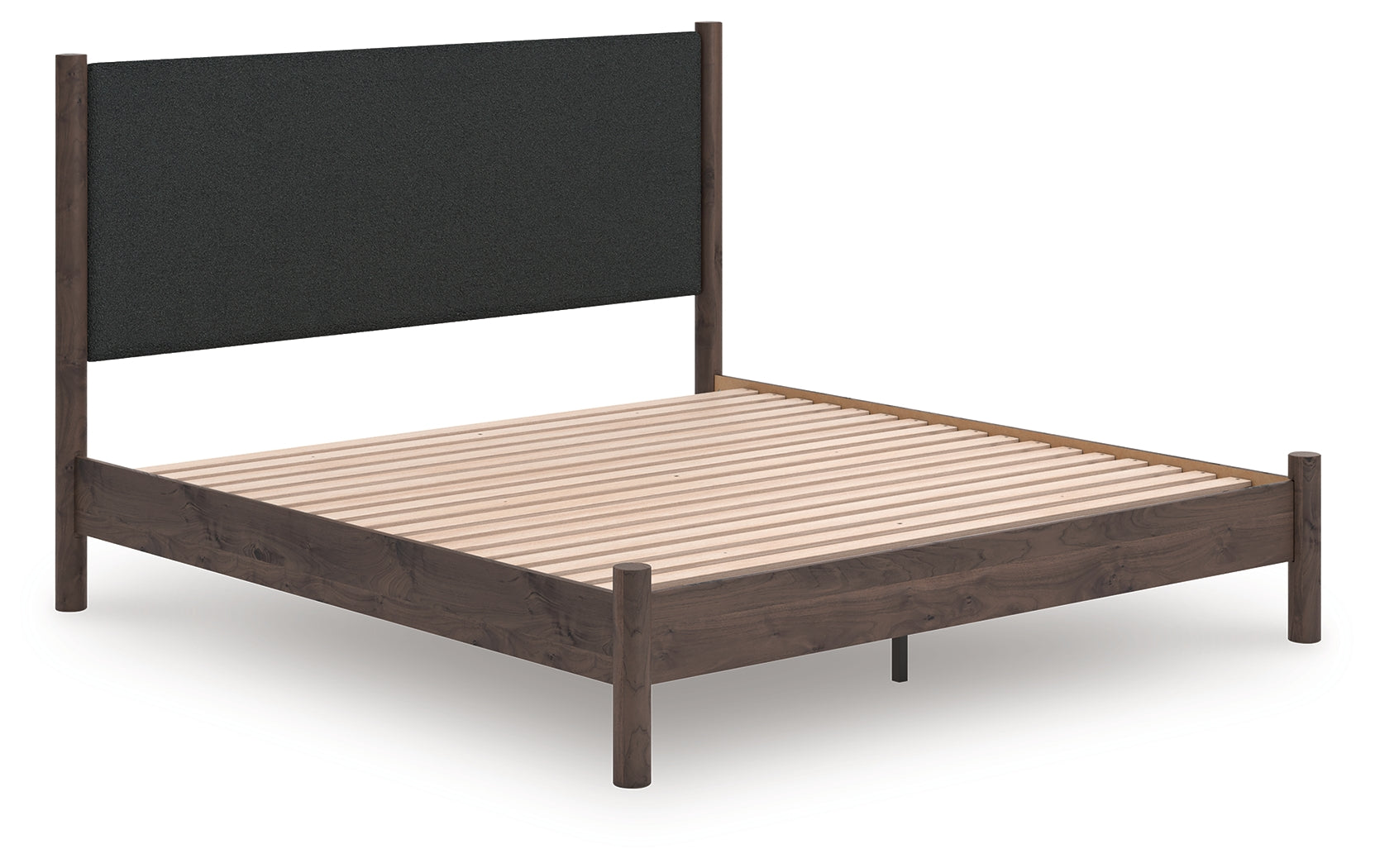 Orleans Furniture - Ashley Furniture - Pamytta Bedroom - King Upholstered Panel Platform Bed / Brown - PCB2614B28