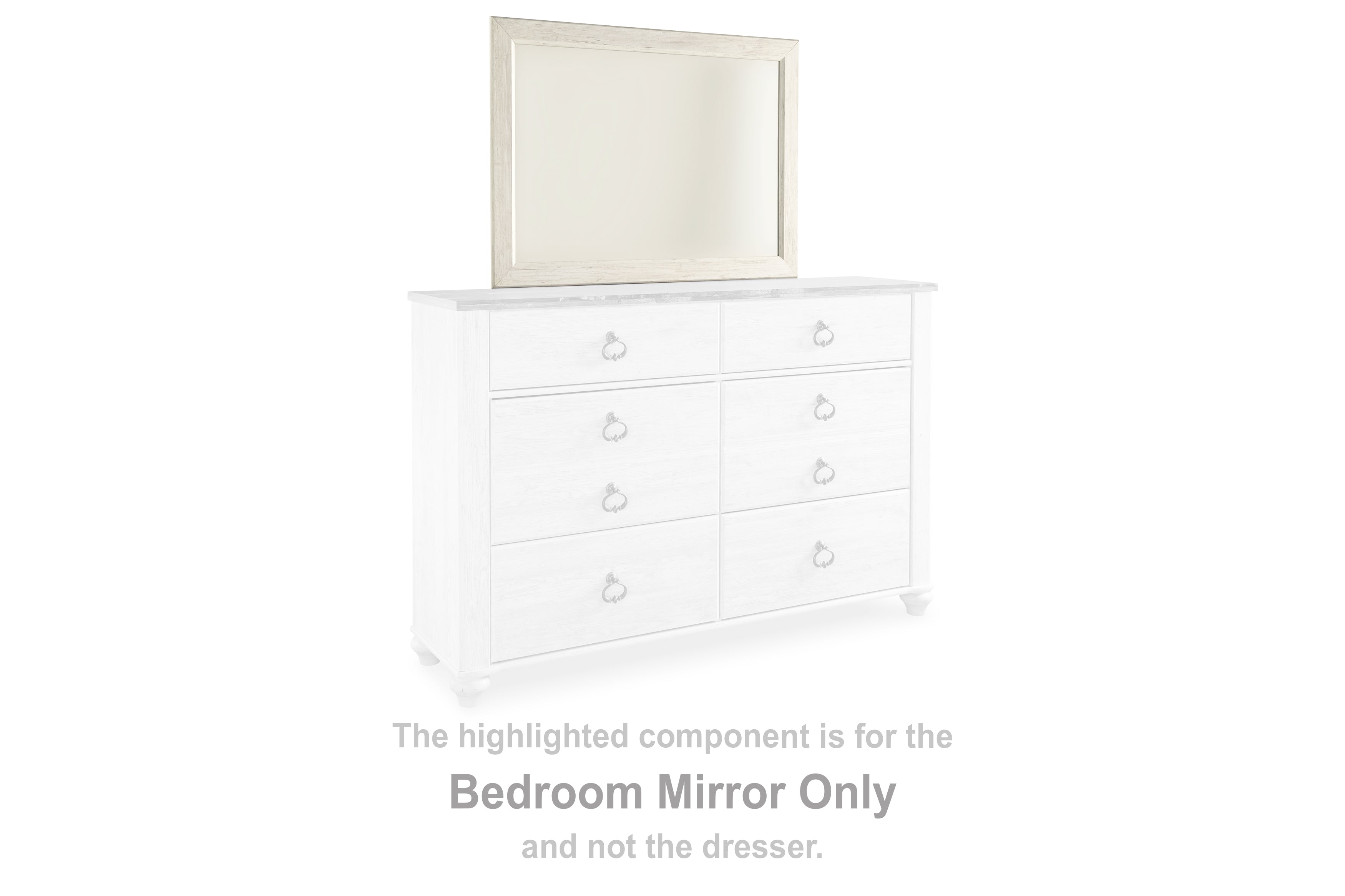 Orleans Furniture - Ashley Furniture - Willowton Bedroom - Bedroom Mirror / Whitewash - B267-36