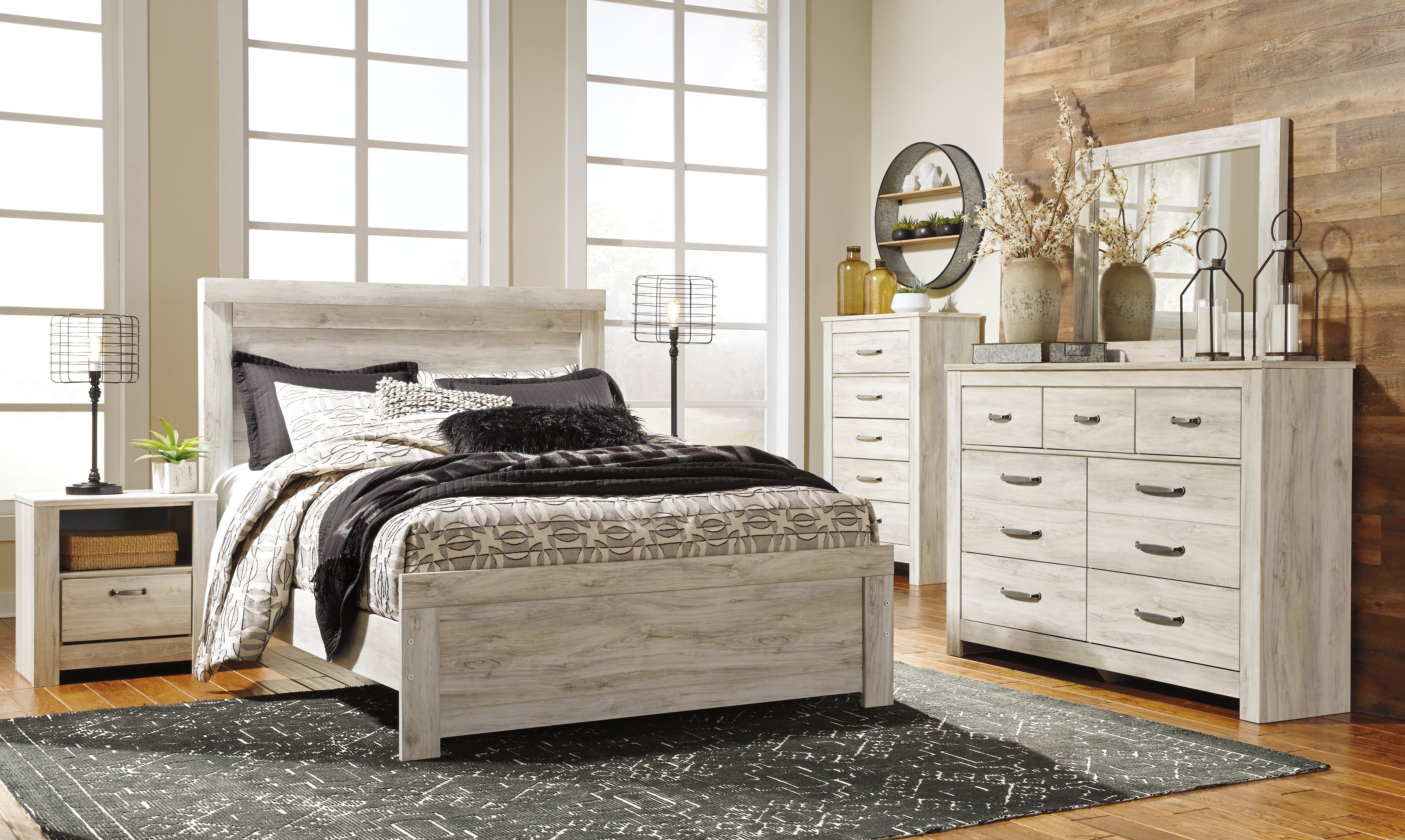 Orleans Furniture - Ashley Furniture - Bellaby Bedroom - Queen Panel Bed / Whitewash - B331B2