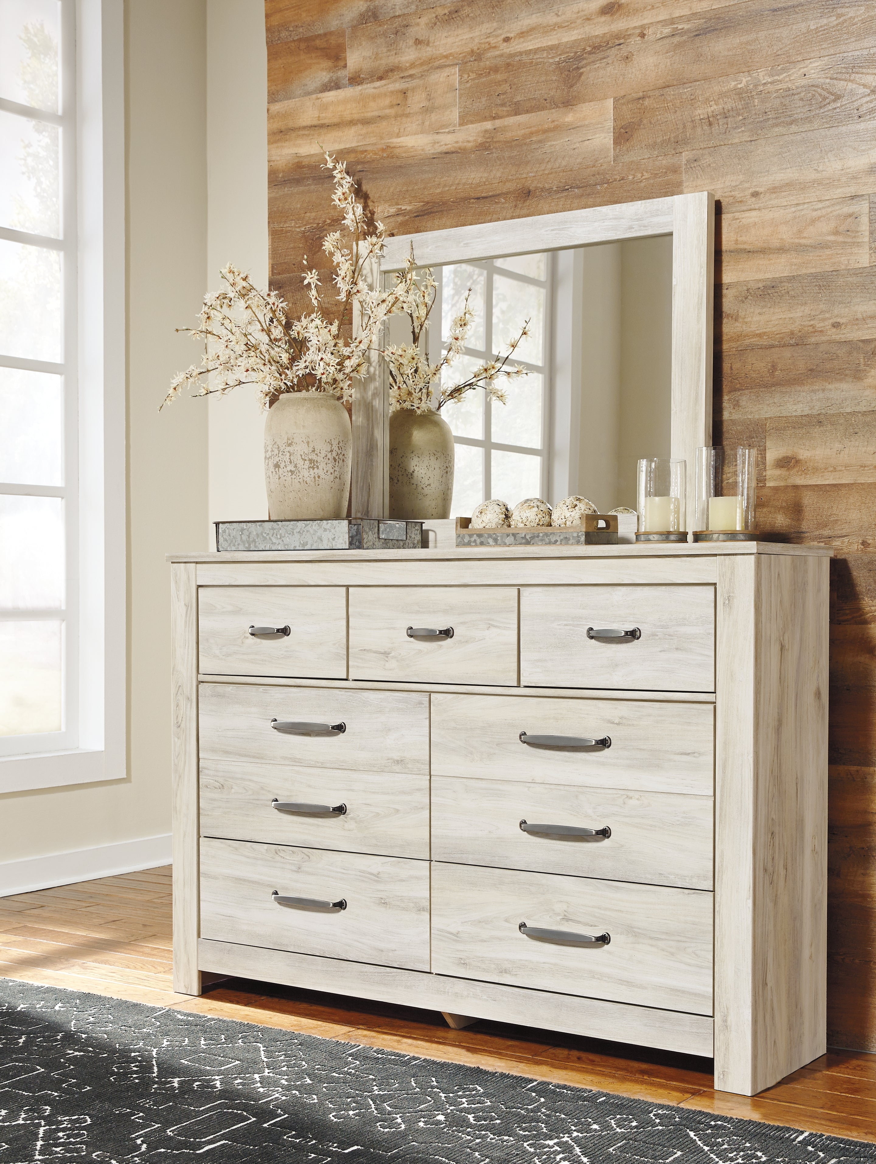 Orleans Furniture - Ashley Furniture - Bellaby Bedroom - Dresser and Mirror / Whitewash - B331B1