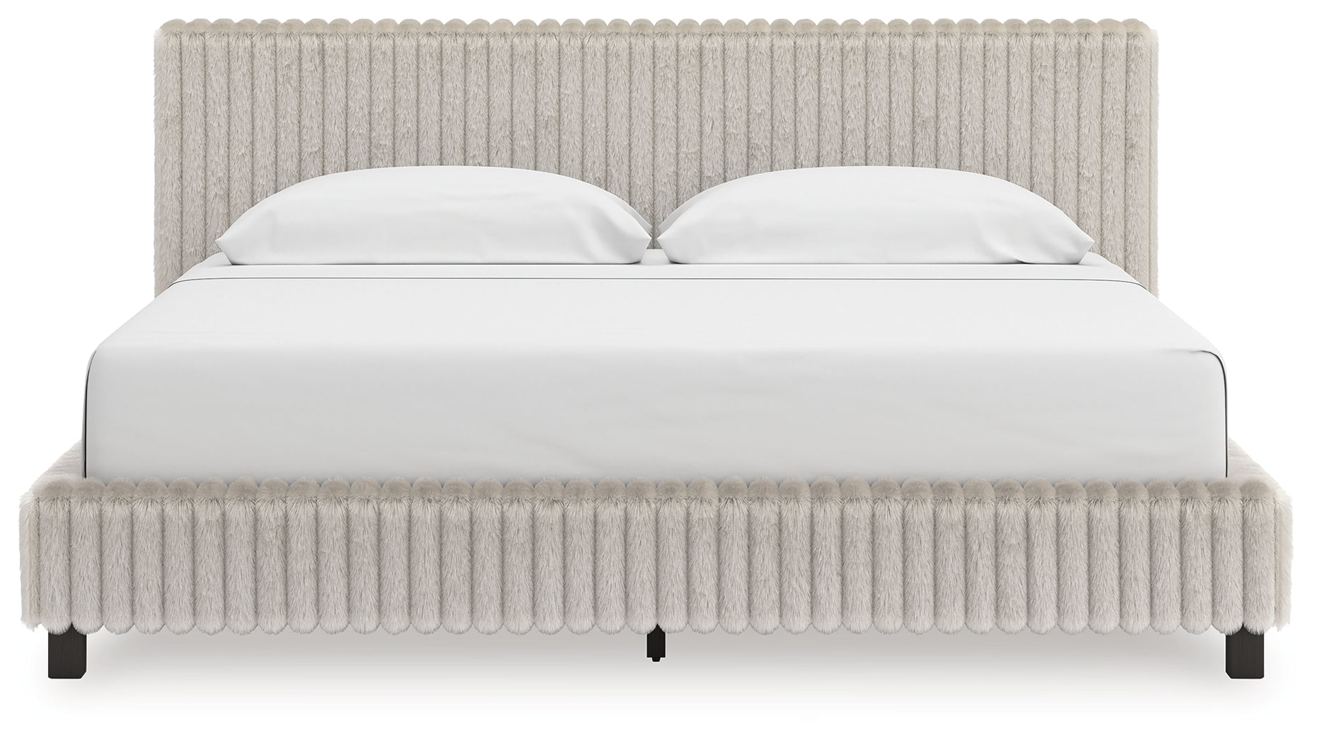 Orleans Furniture - Ashley Furniture - Zuraleus Bedroom - King Upholstered Bed / White - PCB3381B13