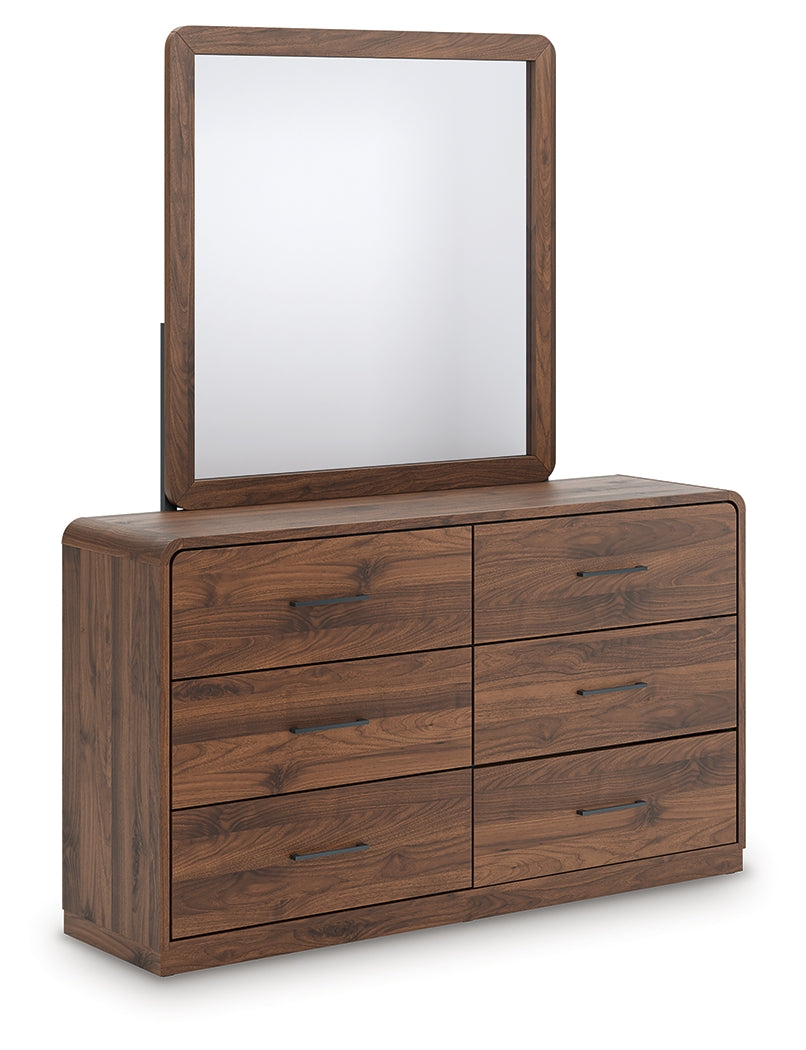 Orleans Furniture - Ashley Furniture - Fortlorn Bedroom - Dresser and Mirror / Walnut Brown - PCB386B1