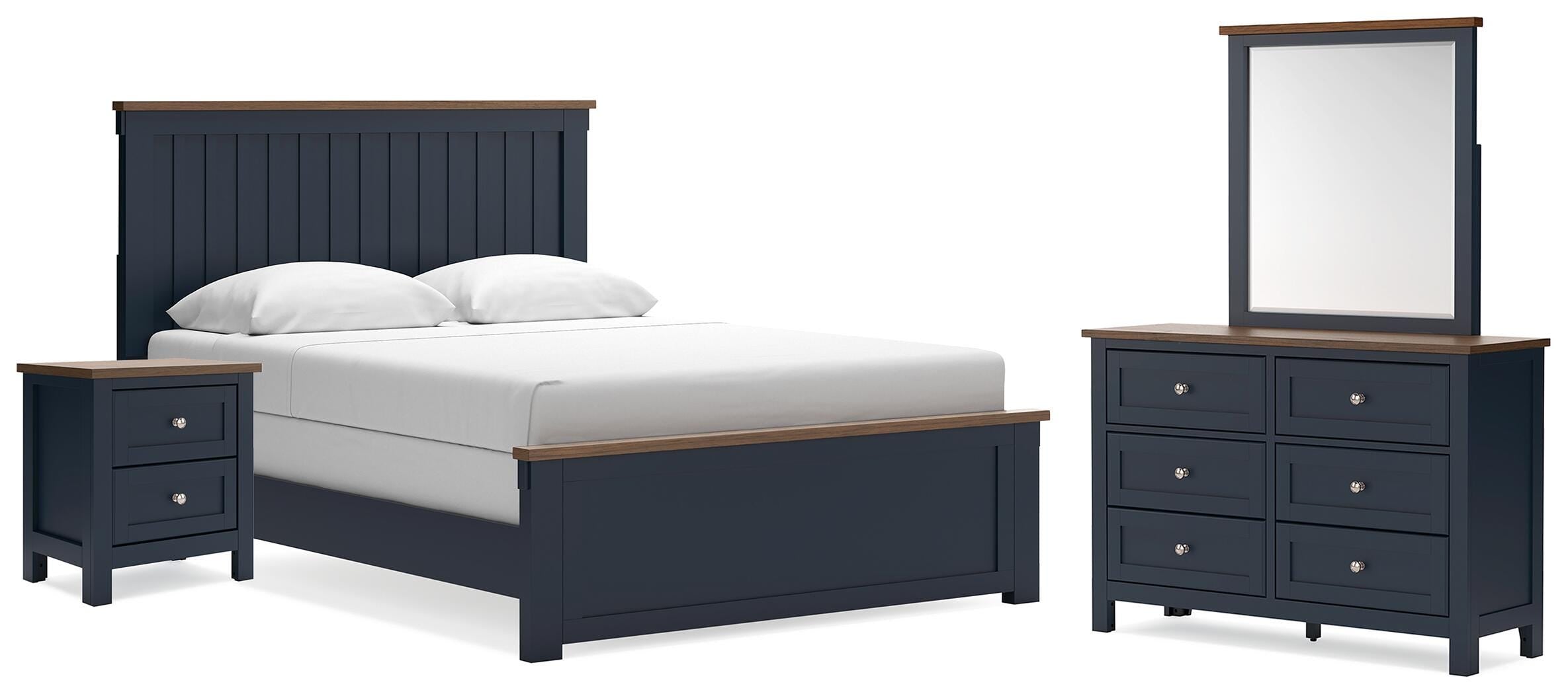Orleans Furniture - Ashley Furniture - Landocken Queen Panel Bed, Dresser, Mirror and Nightstand - Queen Panel Bed, Dresser, Mirror and Nightstand - B414B18