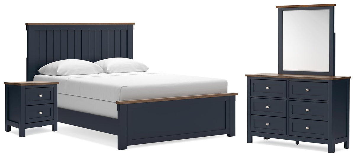 Orleans Furniture - Ashley Furniture - Landocken Queen Panel Bed, Dresser, Mirror and Nightstand - Queen Panel Bed, Dresser, Mirror and Nightstand - B414B18