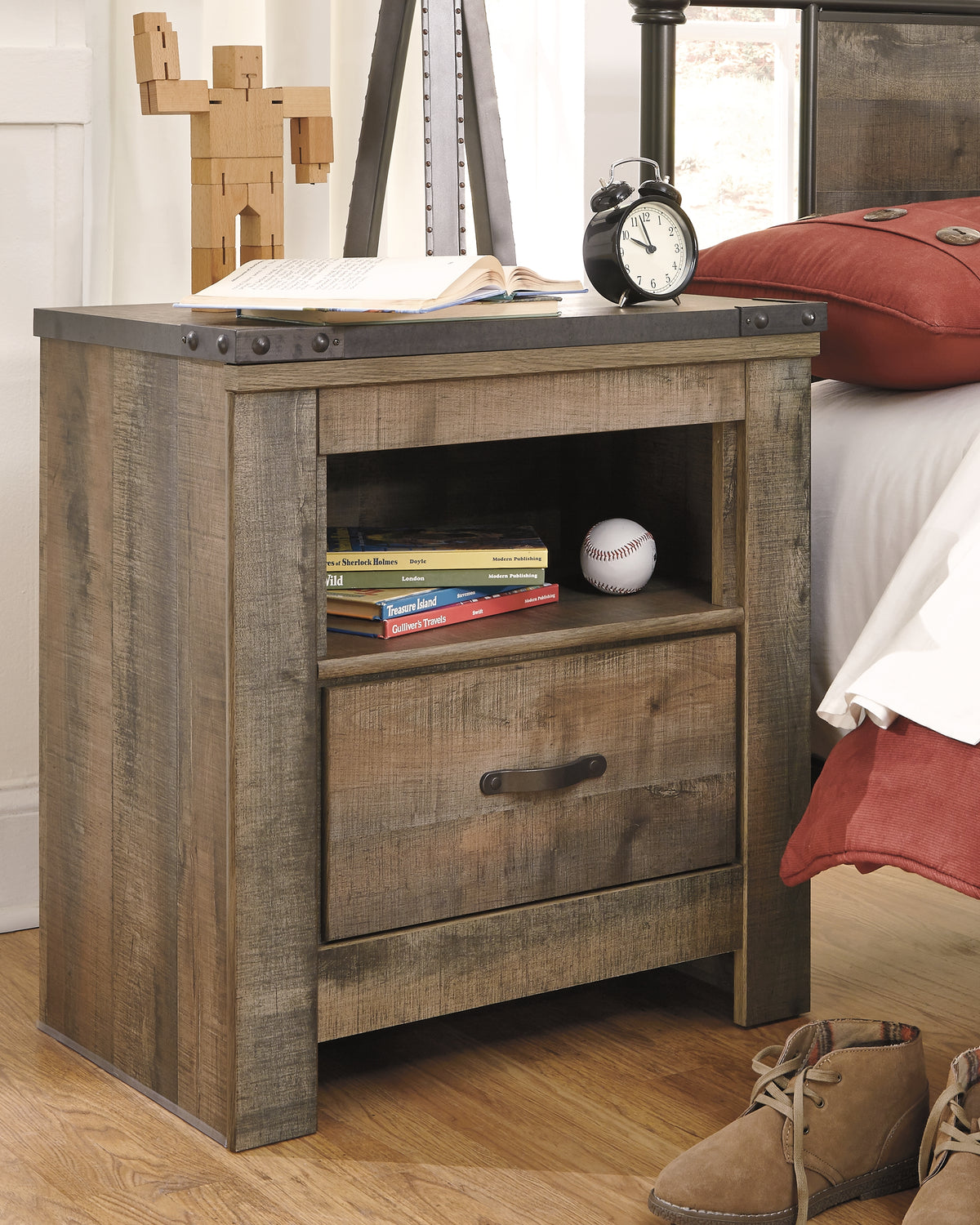 Orleans Furniture - Ashley Furniture - Trinell Bedroom - Full Bookcase Bed with Storage / Brown - B446B91