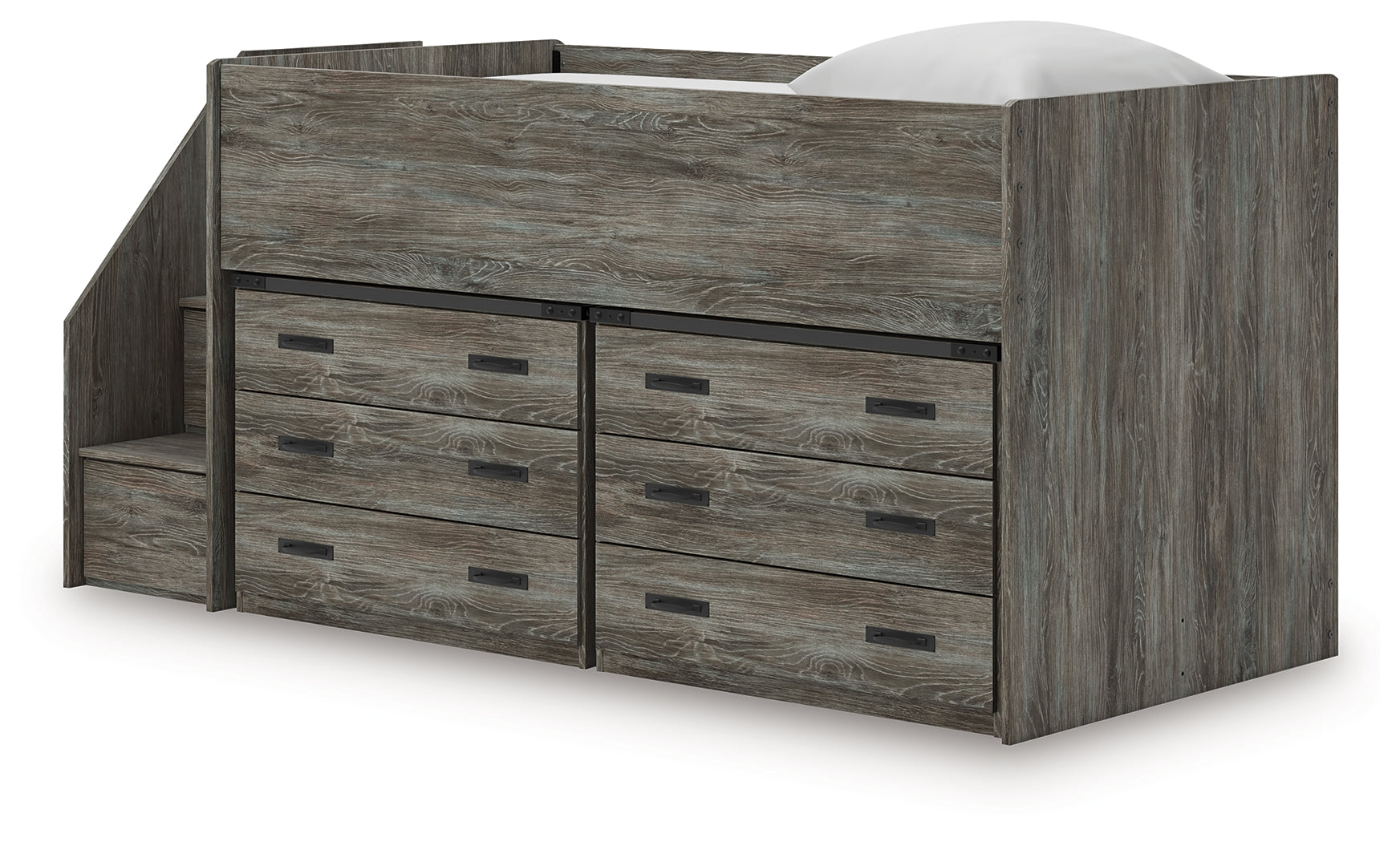 Frandern Twin Loft Bed with Bookcase Storage