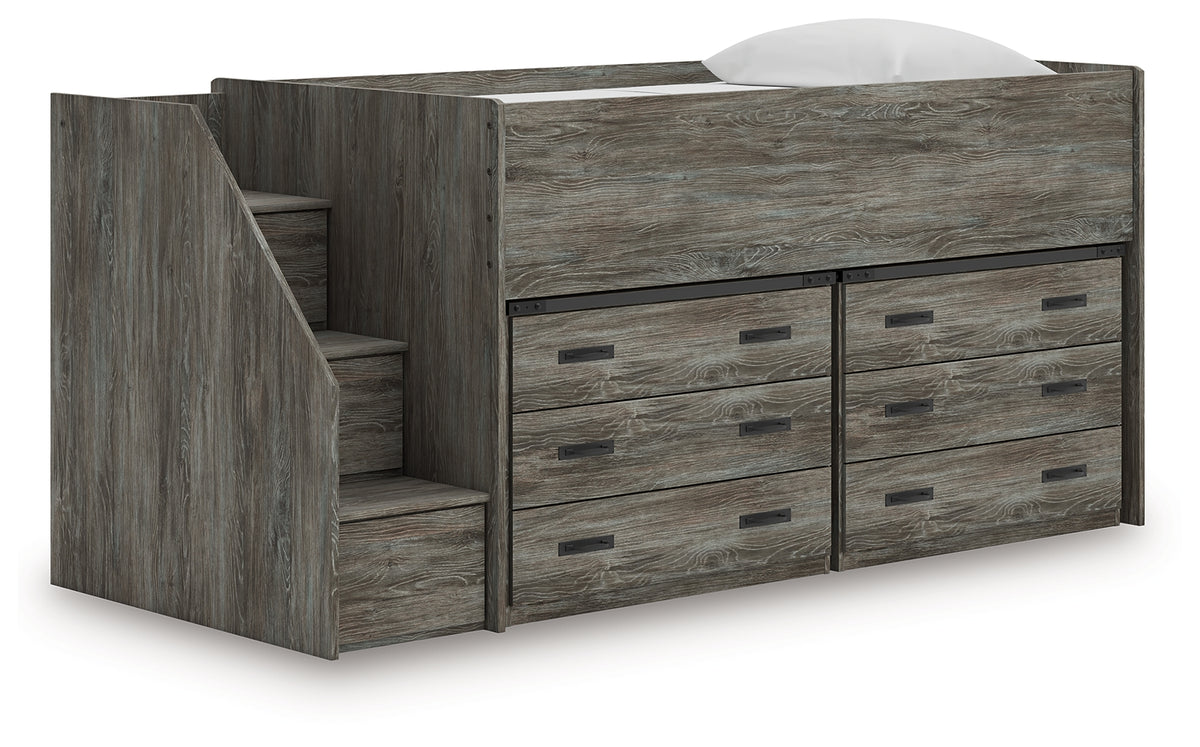 Frandern Twin Loft Bed with Bookcase Storage