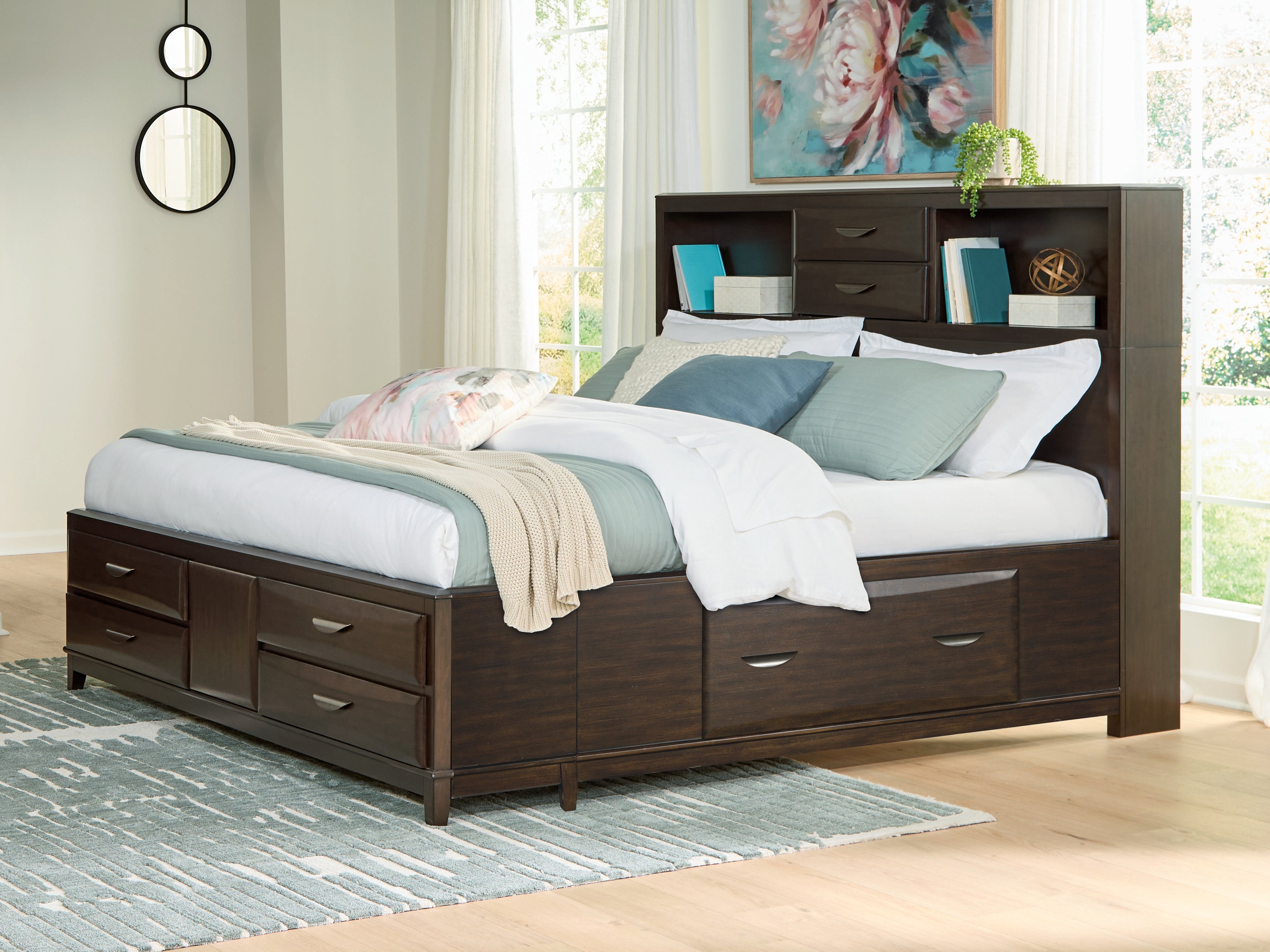 Orleans Furniture - Ashley Furniture - Vanmore Bedroom - California King Storage Bed / Dark Brown - B479B7