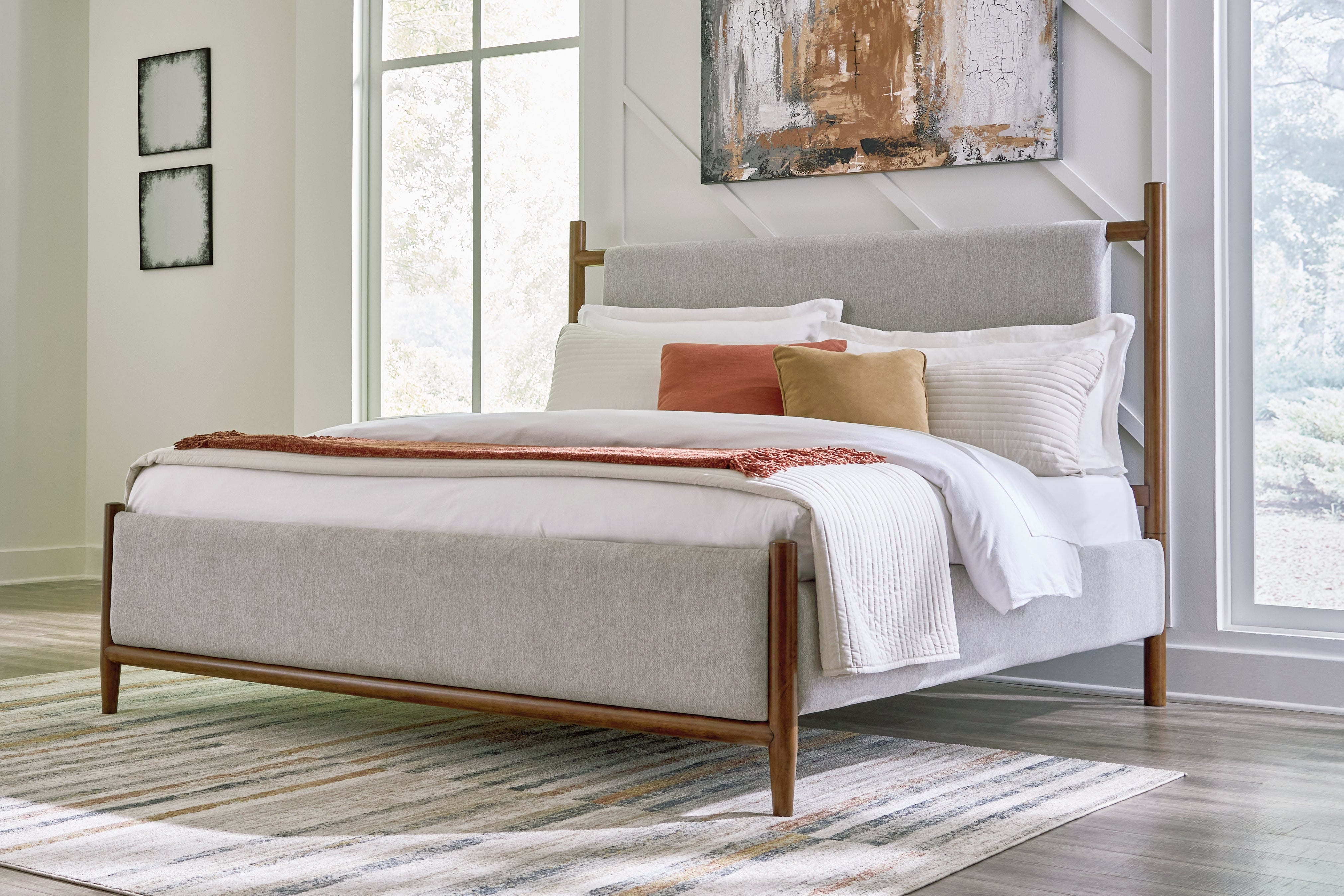 Orleans Furniture - Ashley Furniture - Lyncott Bedroom - California King Upholstered Bed / Brown - B615B7