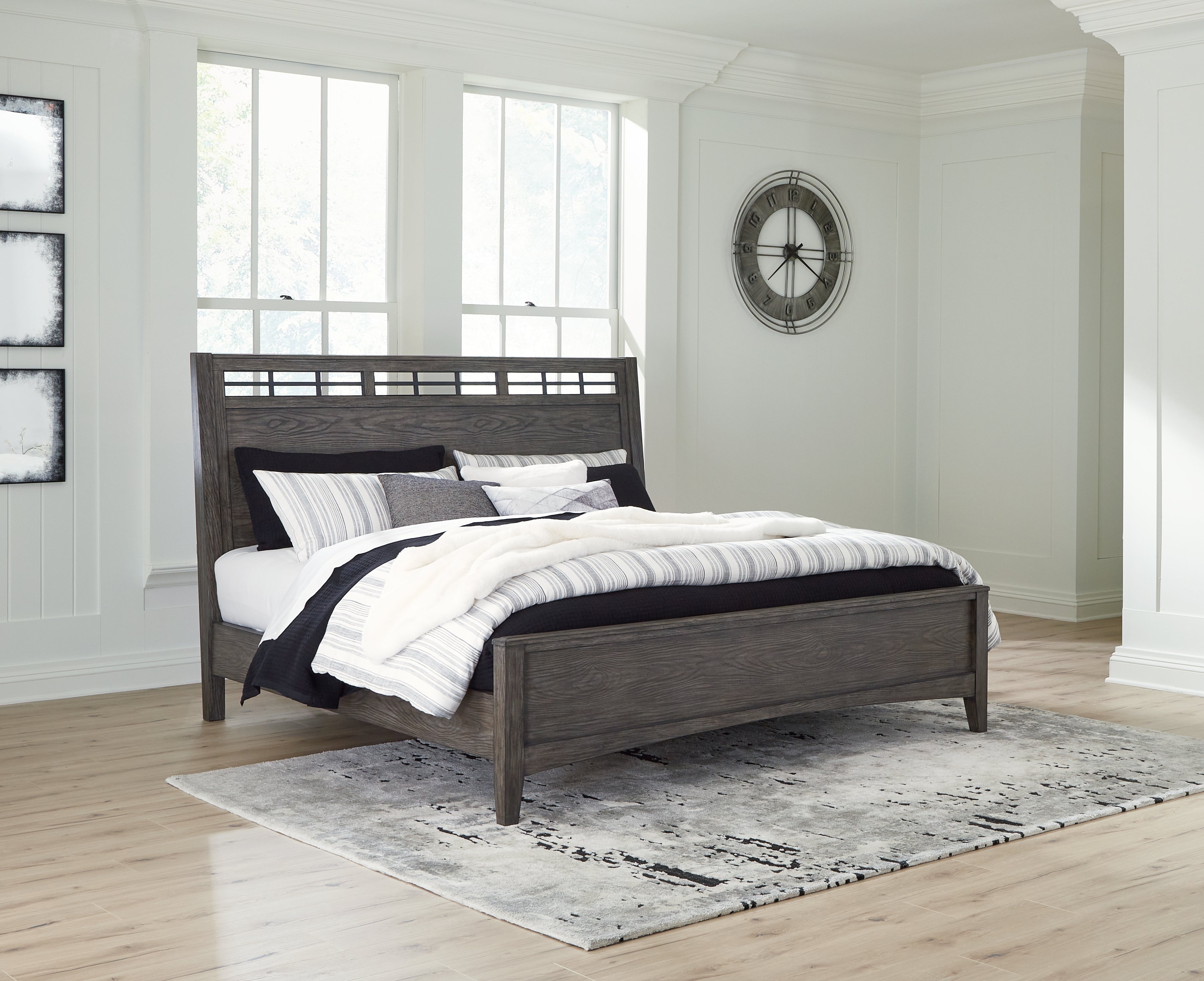 Orleans Furniture - Ashley Furniture - Montillan Bedroom - King Panel Bed / Grayish Brown - B651B4