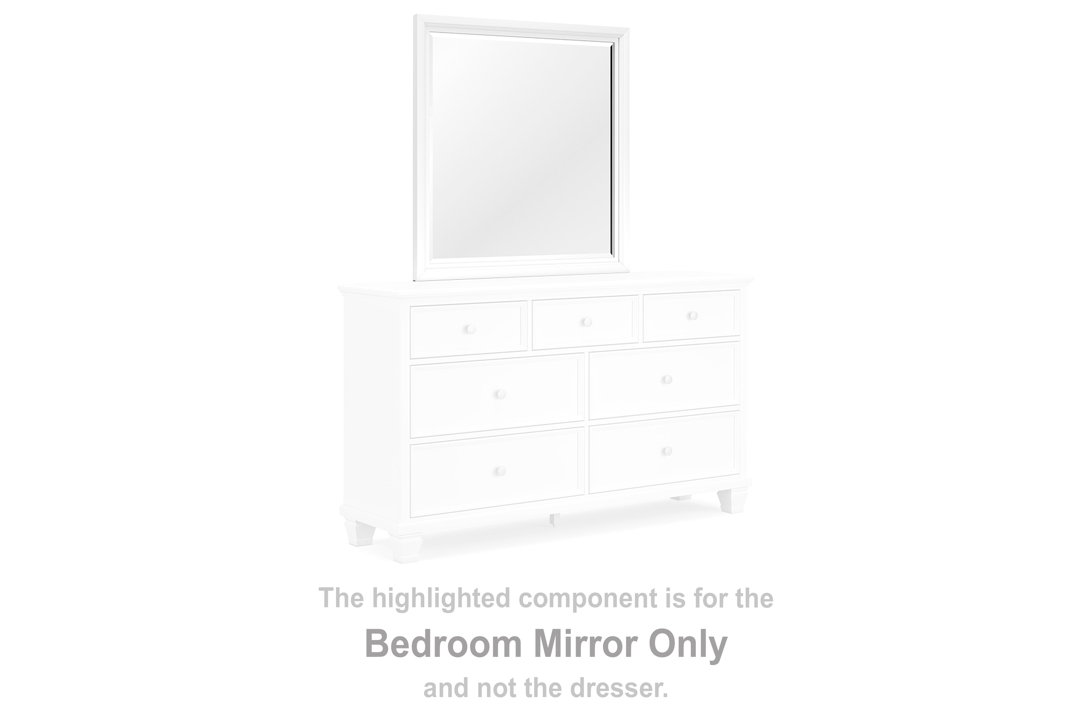 Orleans Furniture - Ashley Furniture - Fortman Bedroom - Bedroom Mirror / White - B680-36
