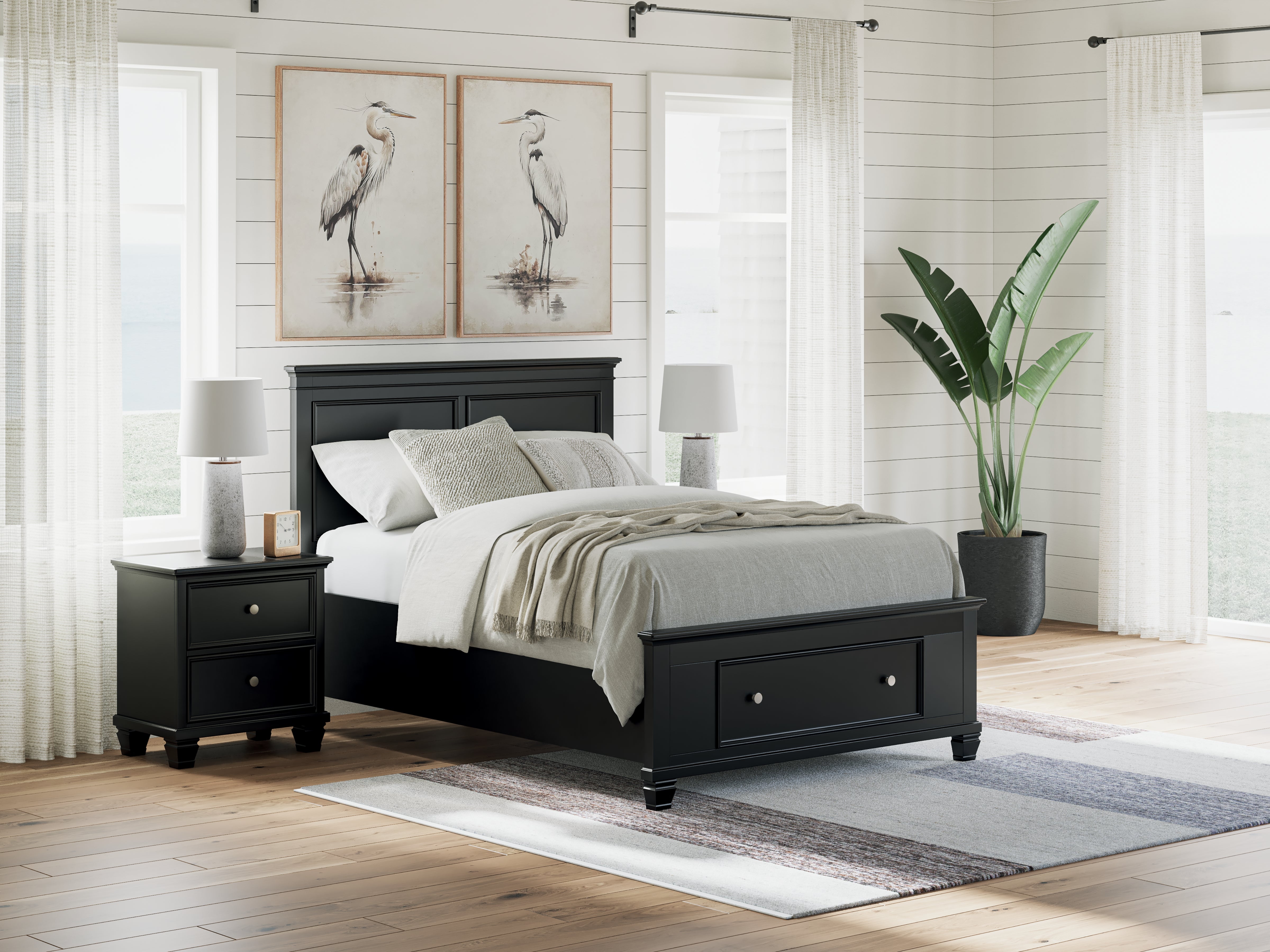 Orleans Furniture - Ashley Furniture - Lanolee Bedroom - Full Panel Storage Bed / Black - B687B22