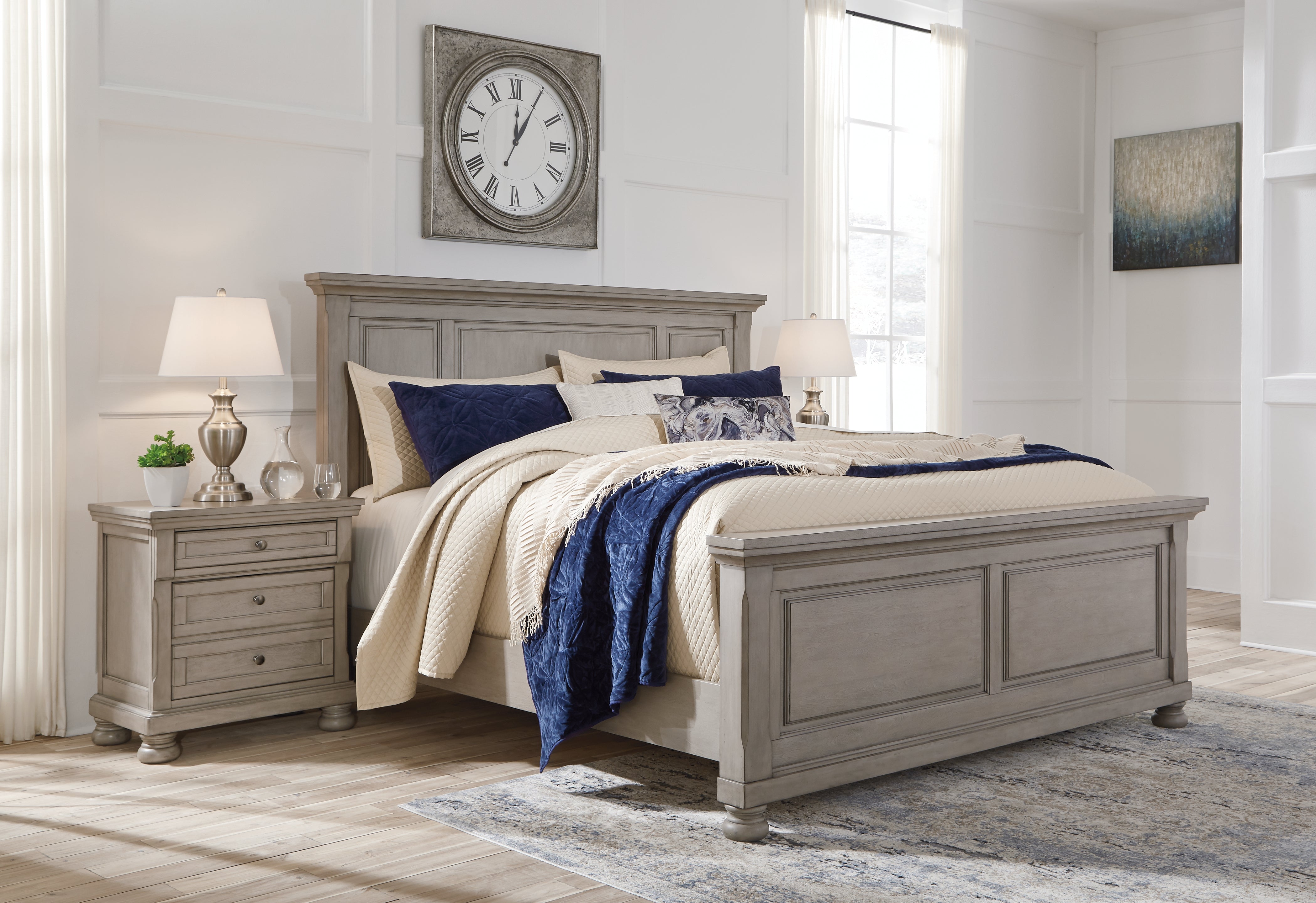 Orleans Furniture - Ashley Furniture - Lettner Bedroom - California King Panel Bed / Light Gray - B733B7