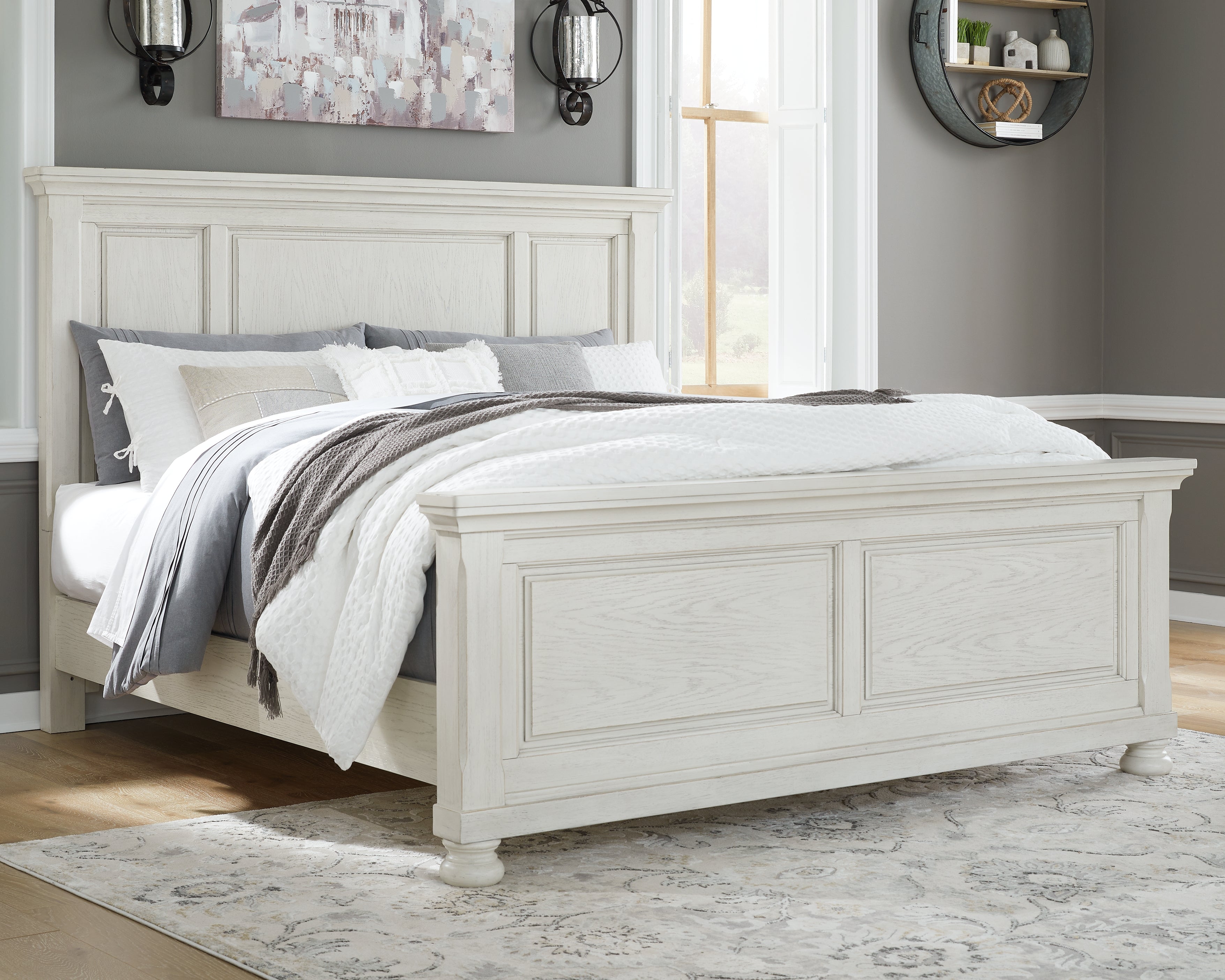 Orleans Furniture - Ashley Furniture - Robbinsdale Bedroom - California King Panel Bed / Antique White - B742B7