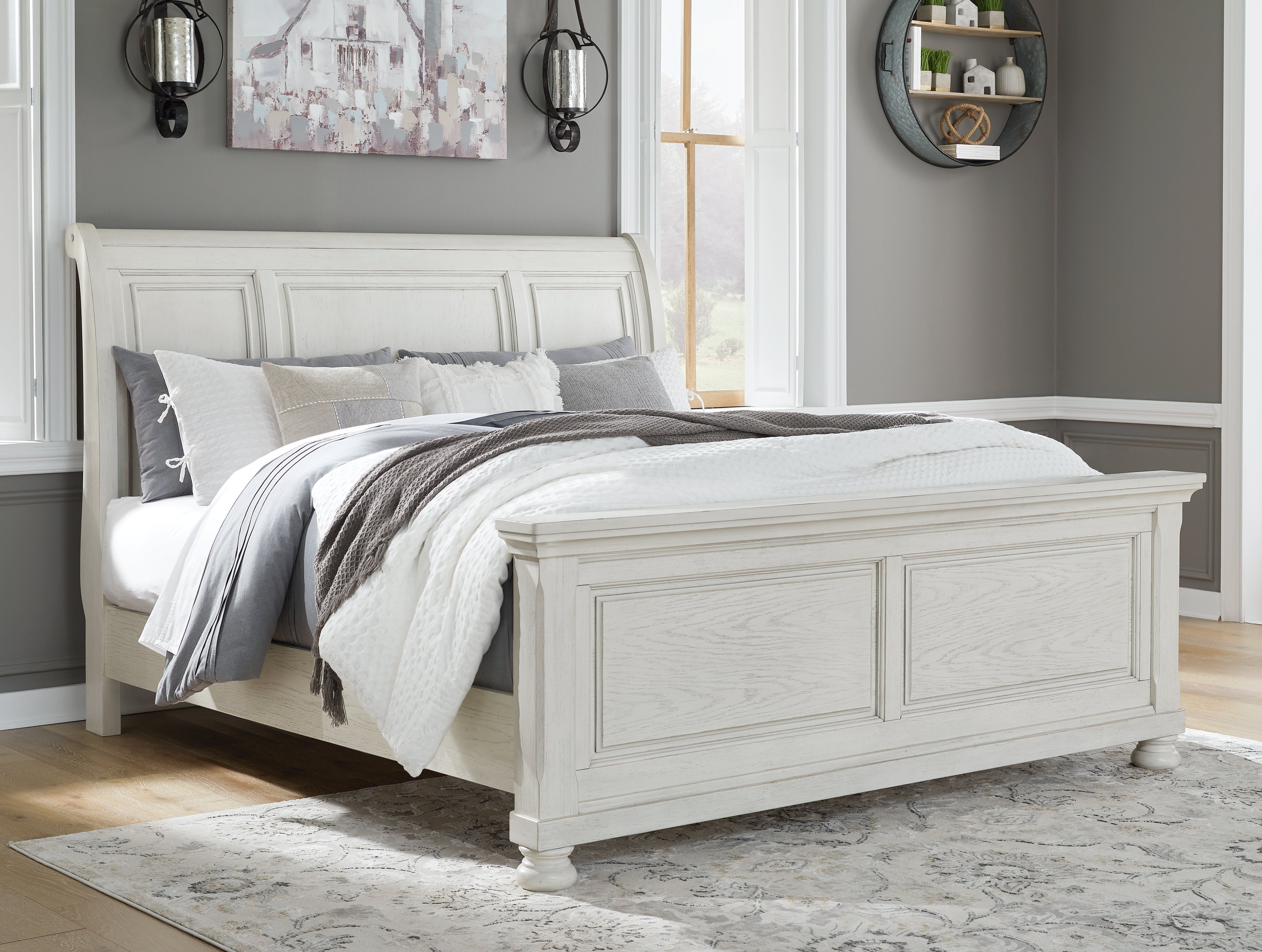 Orleans Furniture - Ashley Furniture - Robbinsdale Bedroom - Queen Sleigh Bed / Antique White - B742B23