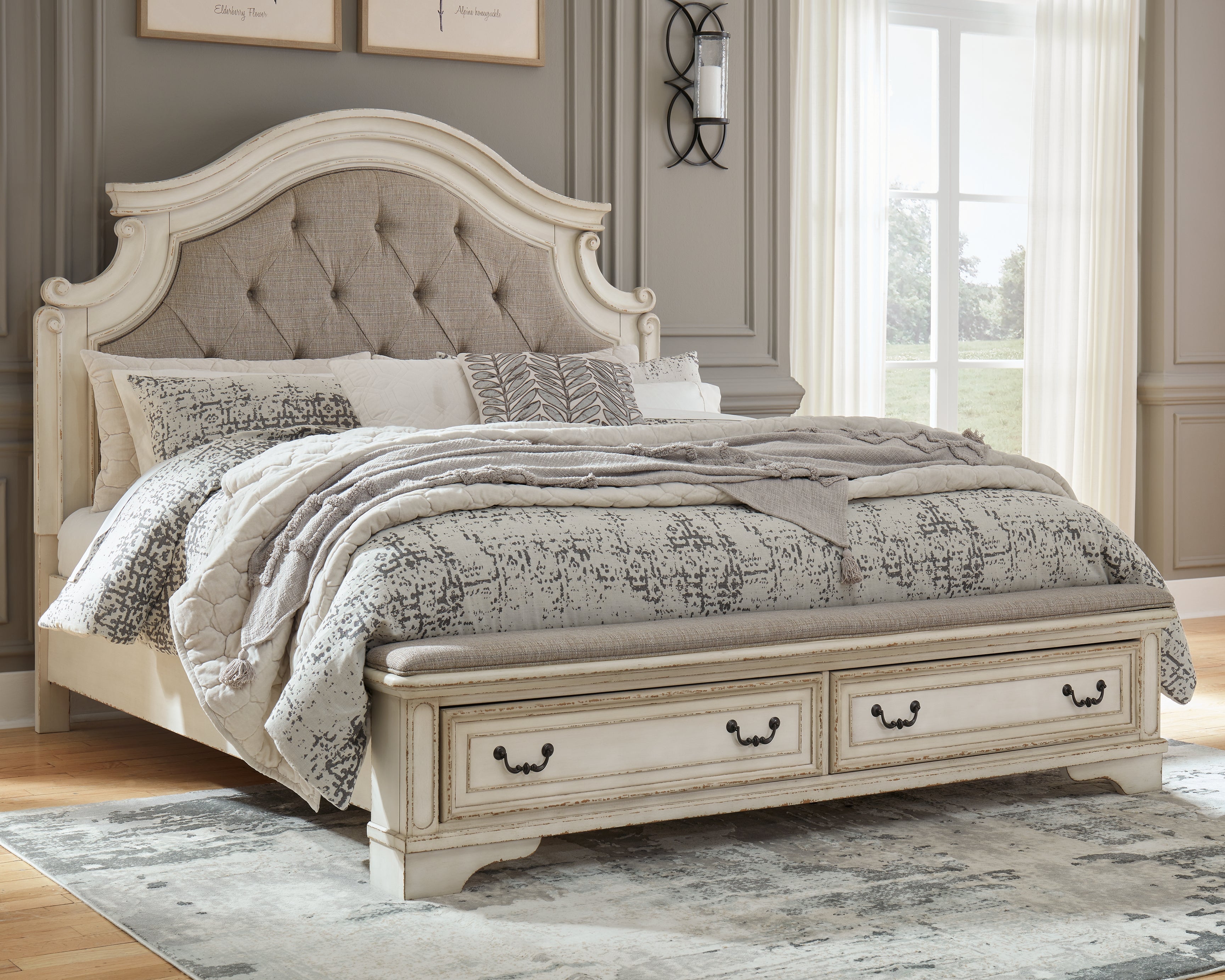 Orleans Furniture - Ashley Furniture - Realyn Bedroom - King Upholstered Storage Bed / Two-tone - B743B20