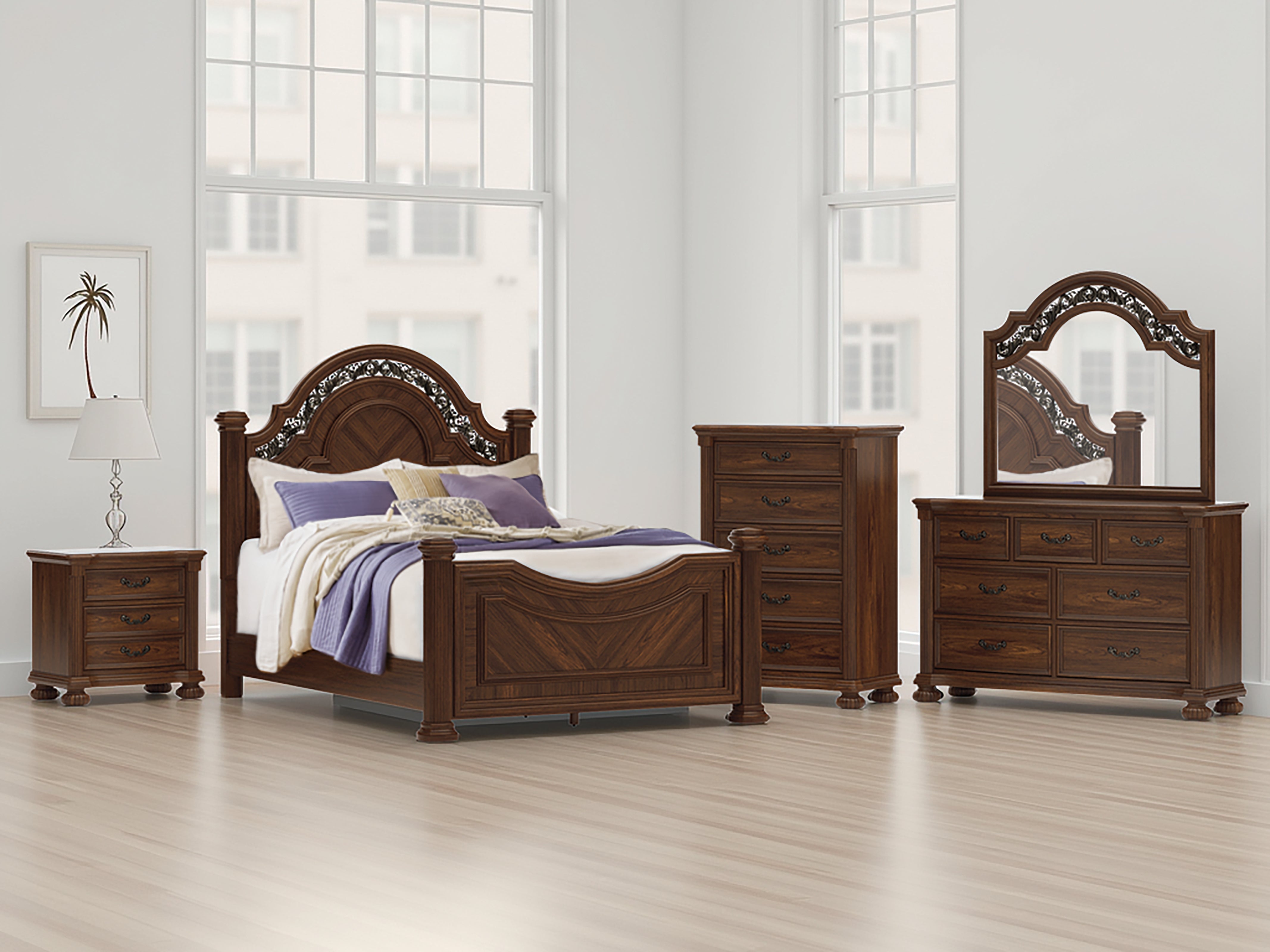 Orleans Furniture - Ashley Furniture - Lavinton Bedroom - Queen Poster Bed / Brown - B764B5