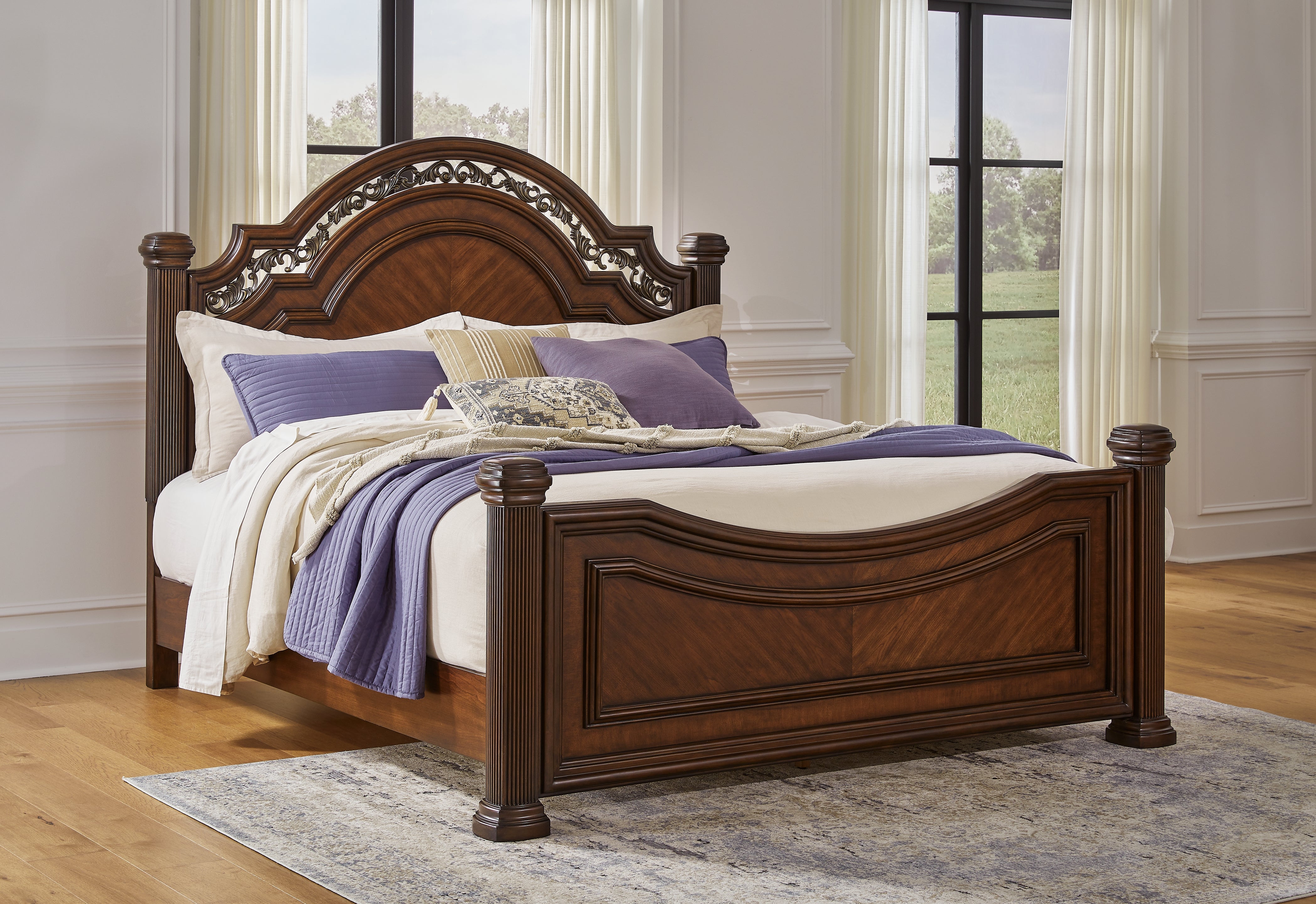 Orleans Furniture - Ashley Furniture - Lavinton Bedroom - King Poster Bed / Brown - B764B9