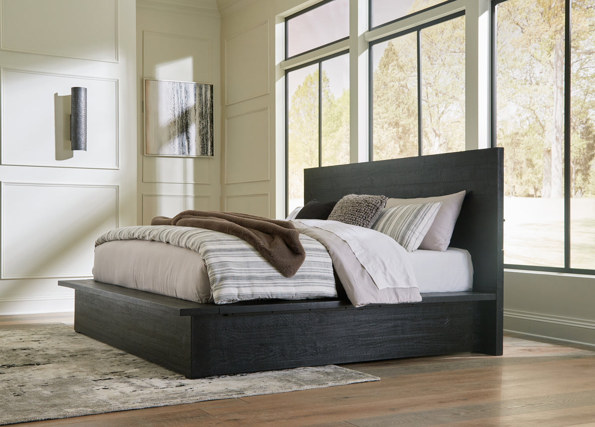 Orleans Furniture - Ashley Furniture - Londer Bedroom - Two Drawer Night Stand / Black - B768-92