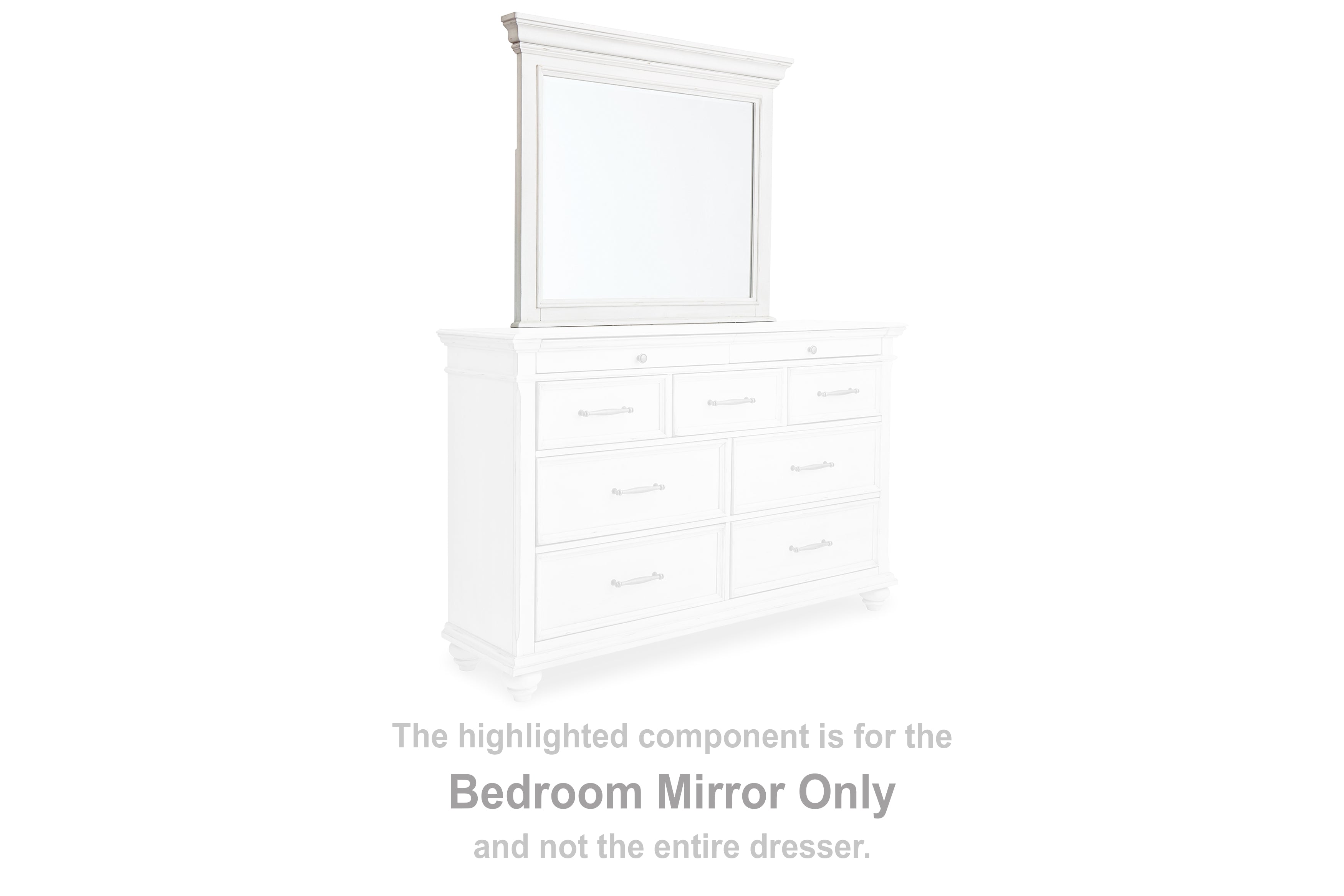 Orleans Furniture - Ashley Furniture - Kanwyn Bedroom - Bedroom Mirror / Whitewash - B777-36