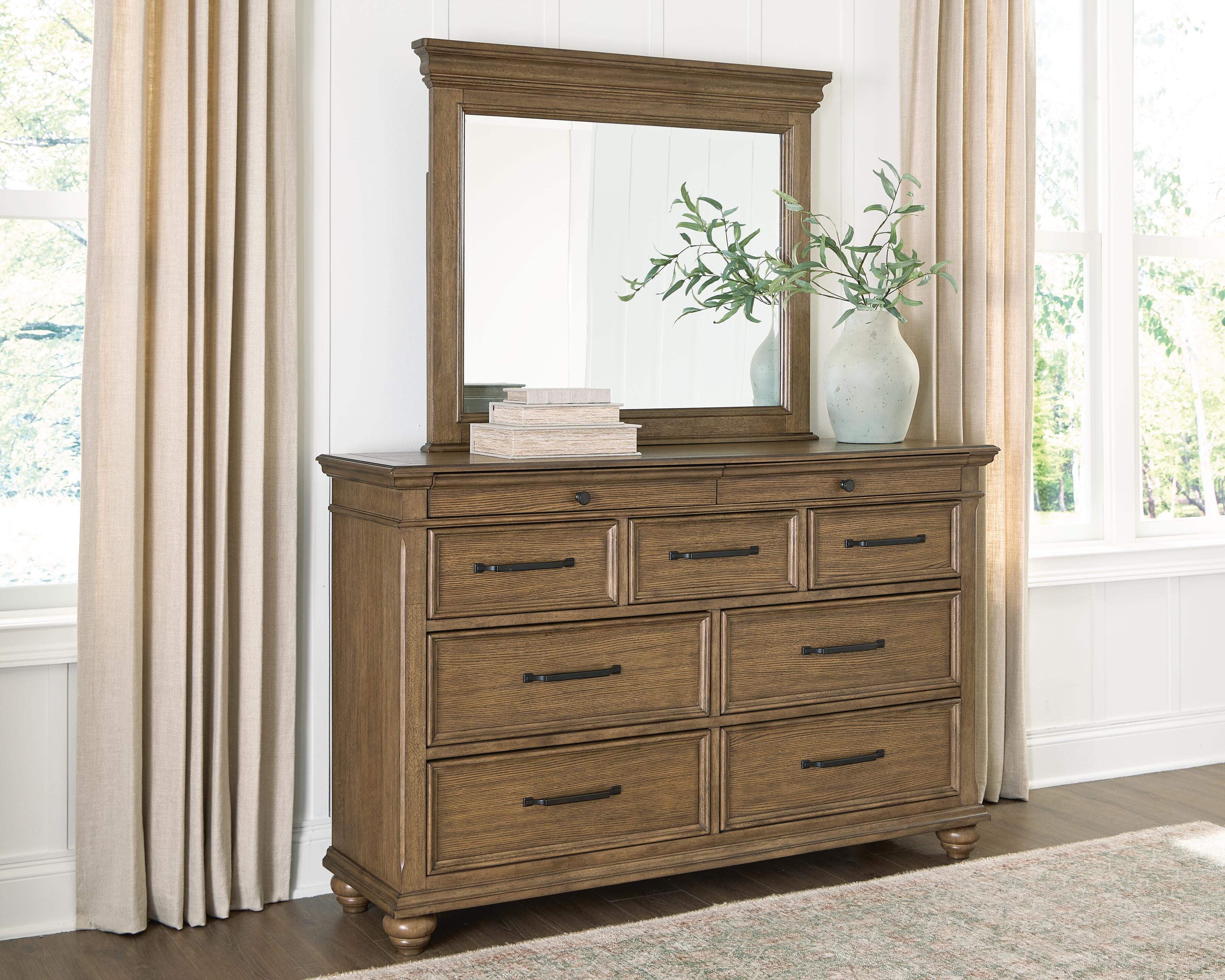 Orleans Furniture - Ashley Furniture - Karallin Bedroom - Dresser and Mirror / Medium Brown - PCB782B1