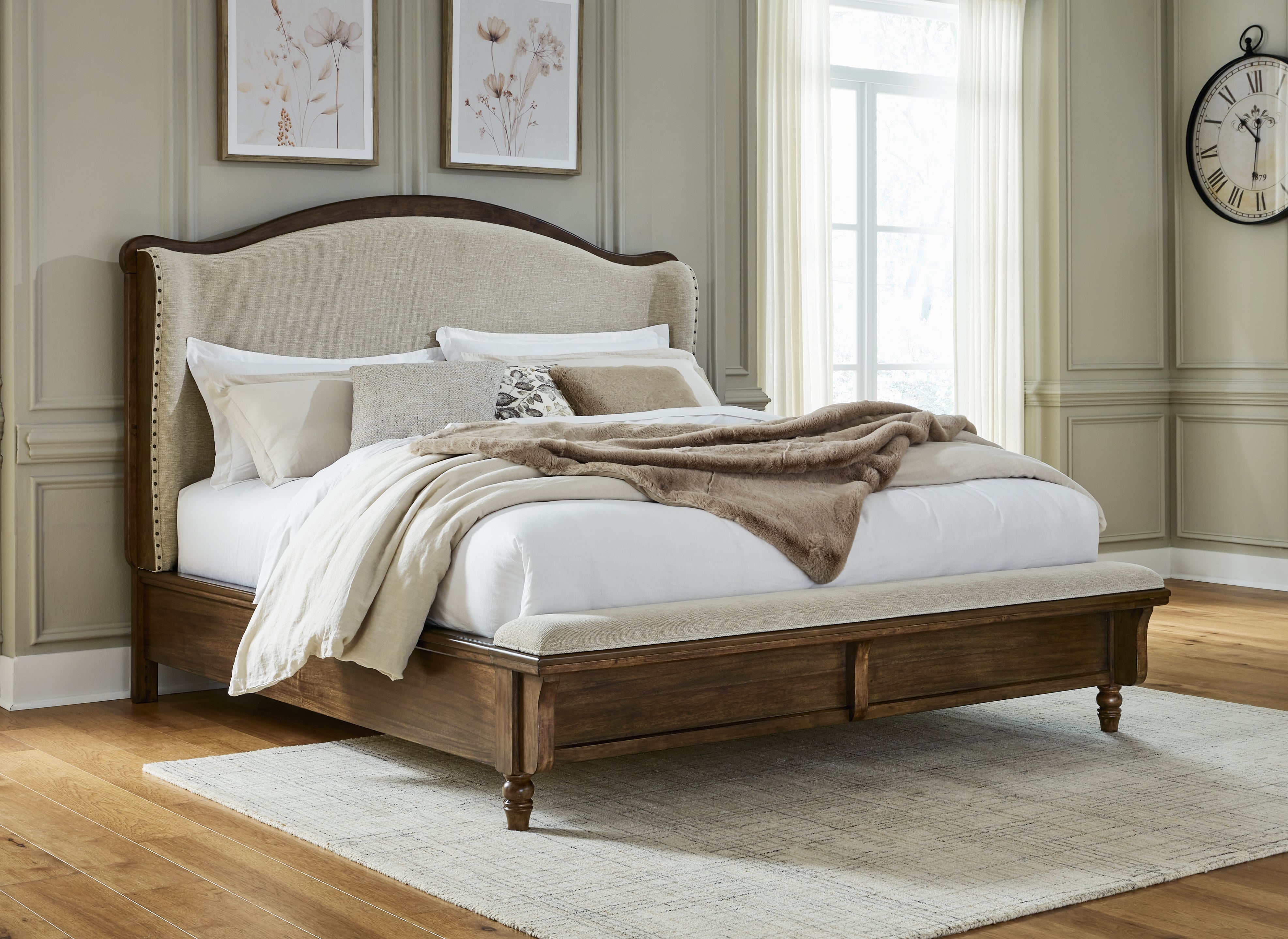 Orleans Furniture - Ashley Furniture - Sturlayne Bedroom - California King Upholstered Panel Bed / Brown - B787B5