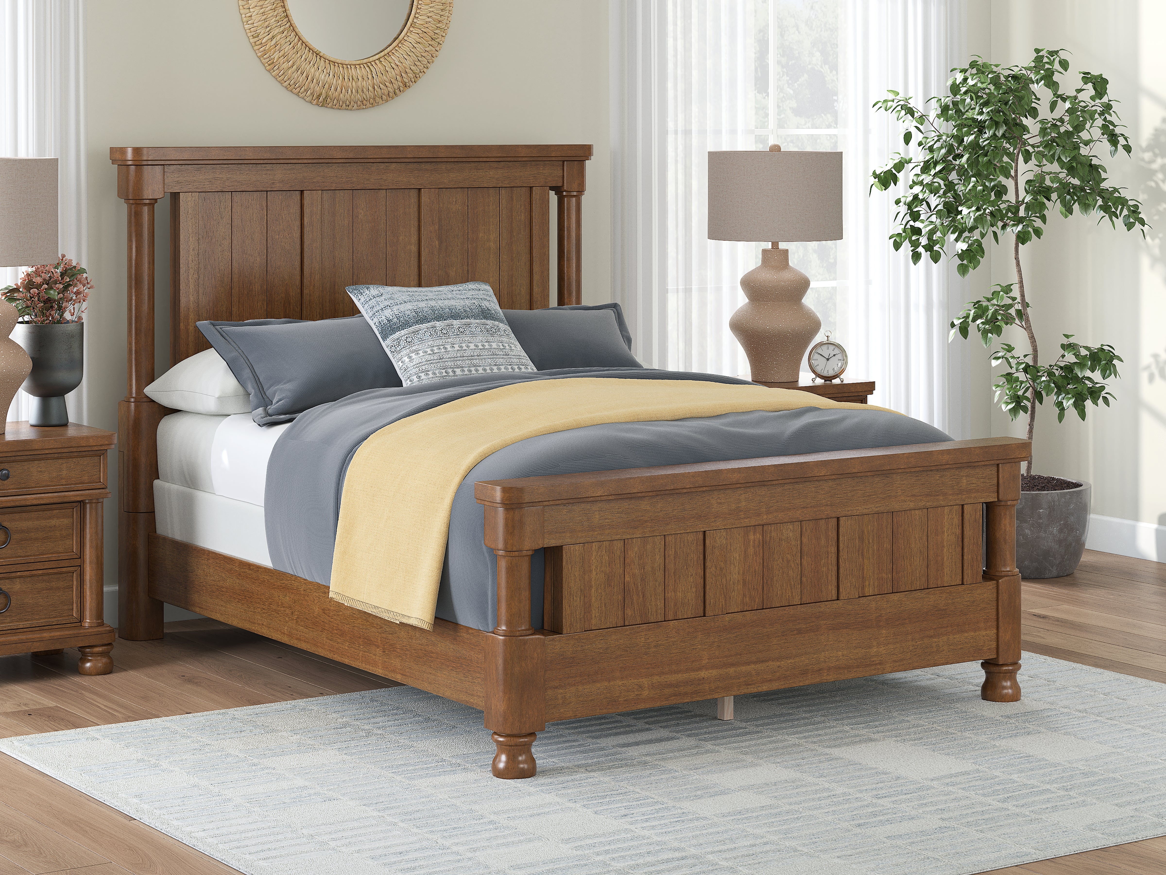 Orleans Furniture - Ashley Furniture - Rowlenstown Bedroom - Queen Poster Bed / Brown - PCB824B2
