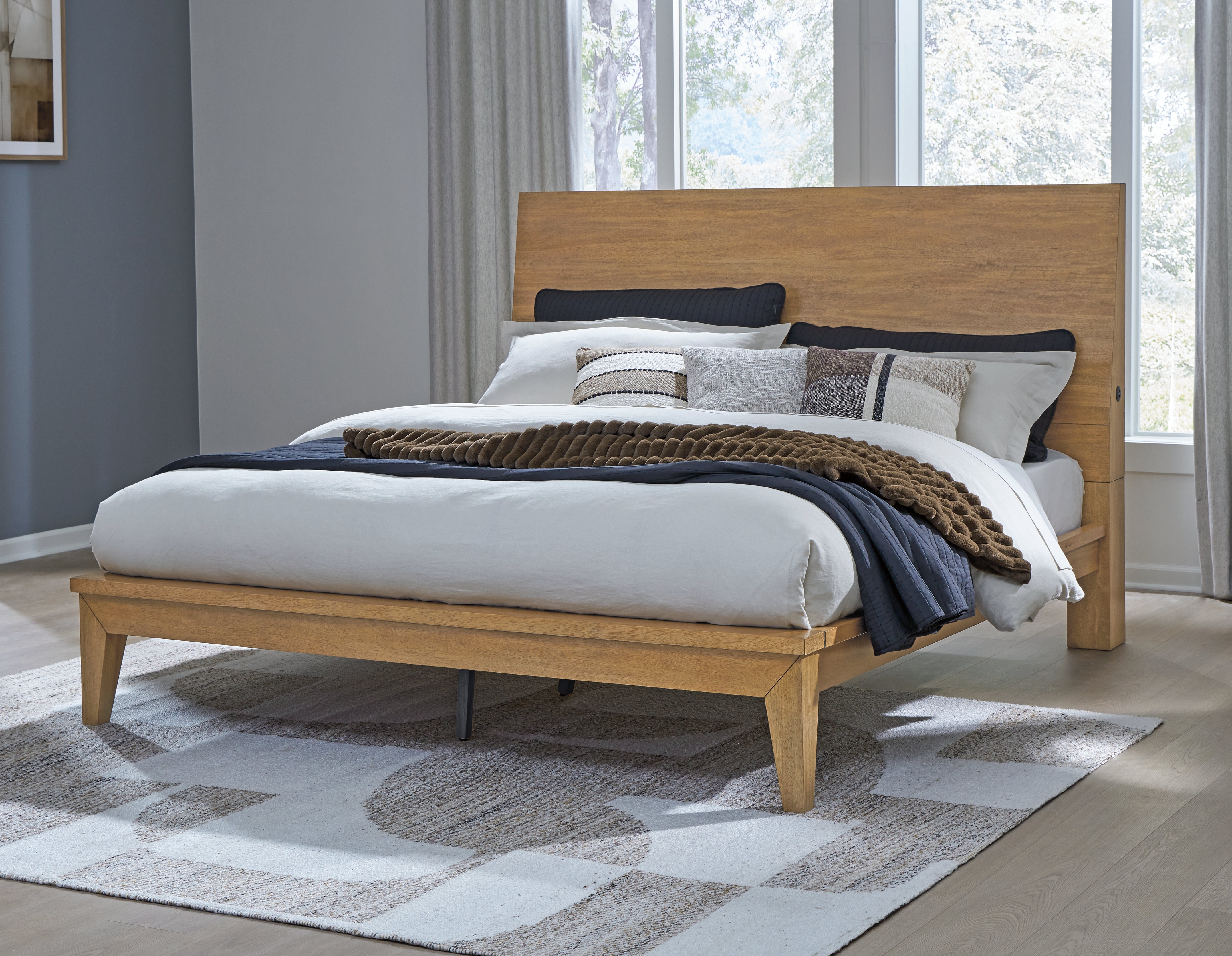 Orleans Furniture - Ashley Furniture - Sherbana Bedroom - King Panel Bed / Light Brown - B833B4