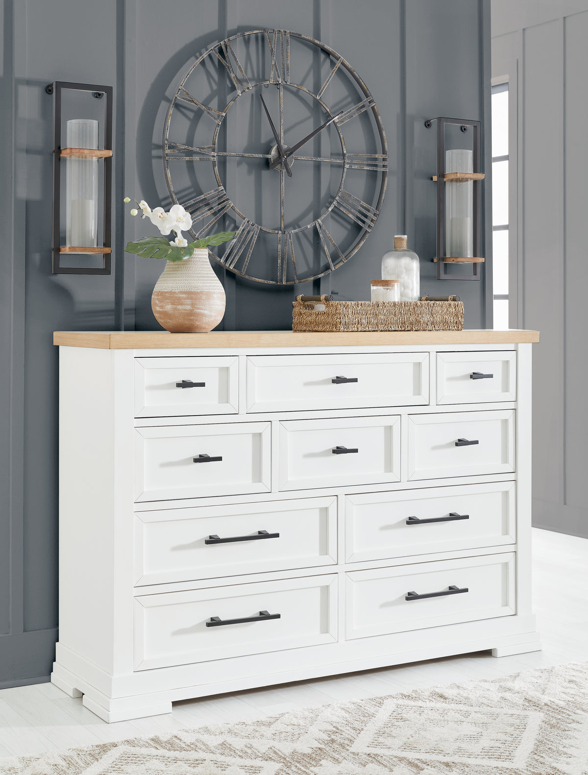Orleans Furniture - Ashley Furniture - Ashbryn Bedroom - California King Panel Storage Bed / White/Natural - B844B5