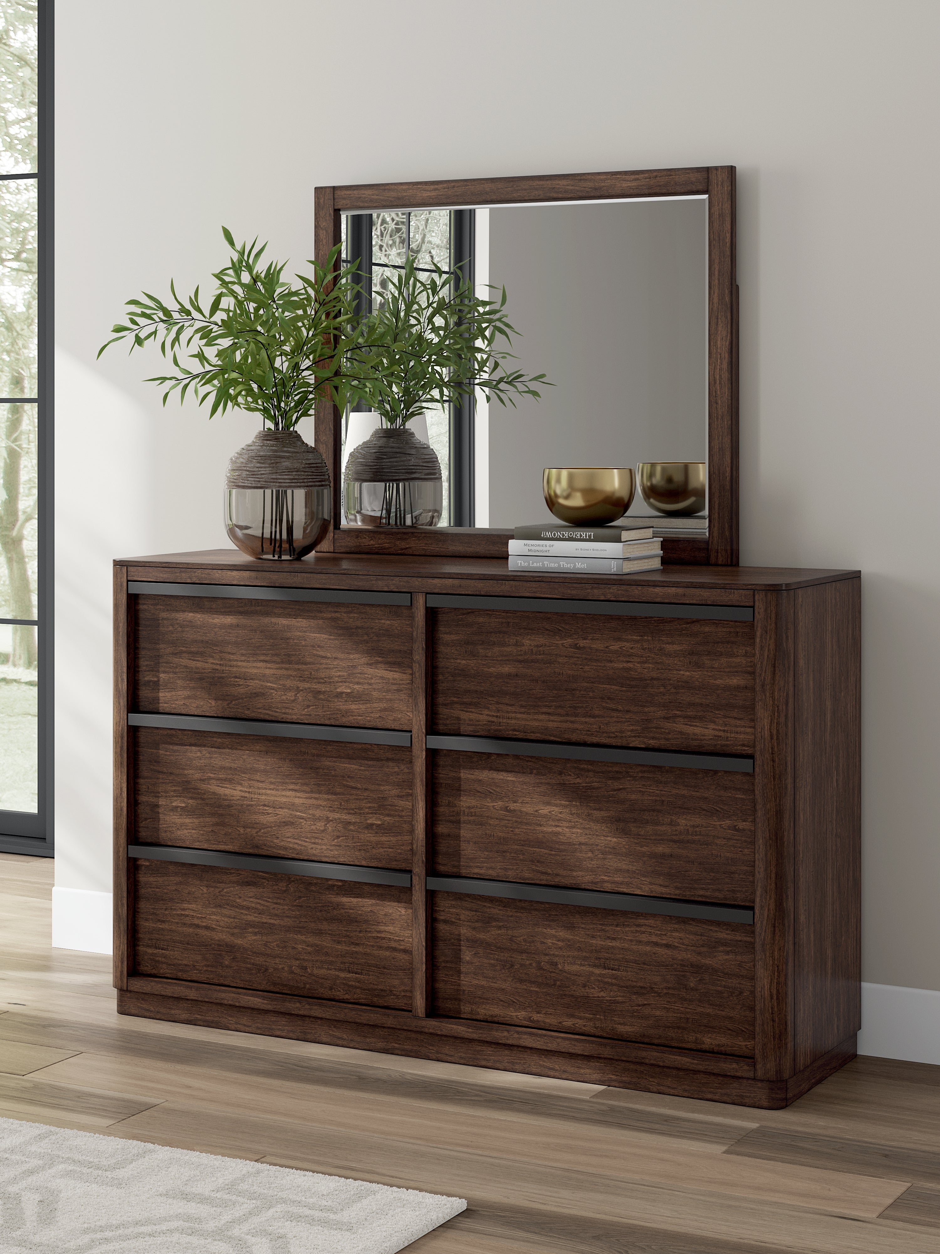 Orleans Furniture - Ashley Furniture - Dilenno Bedroom - Dresser and Mirror / Dark Brown - PCB857B1
