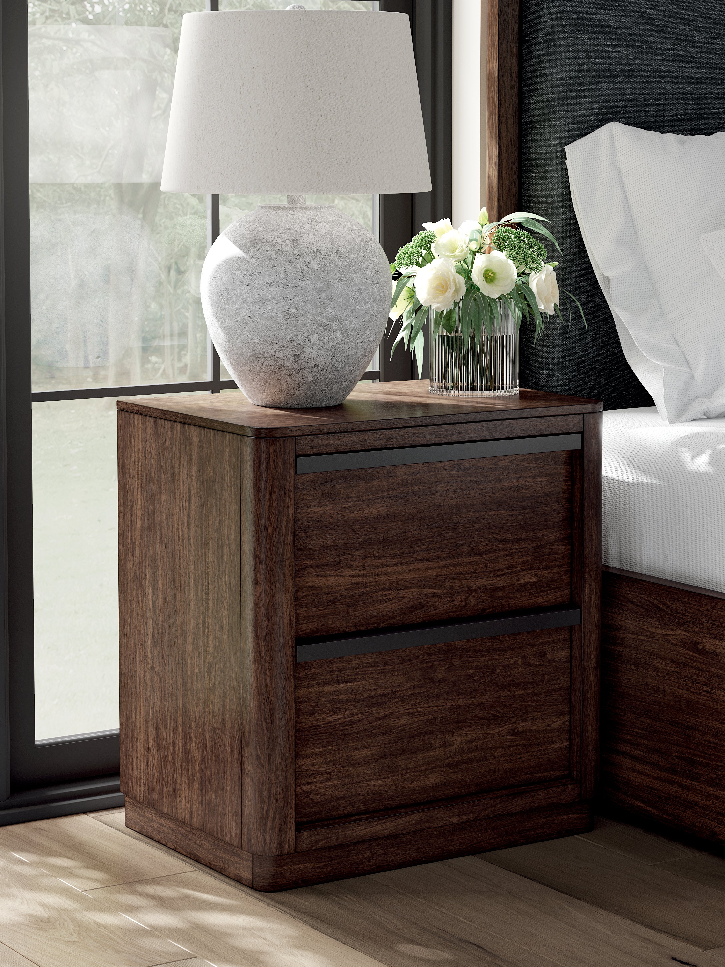 Orleans Furniture - Ashley Furniture - Dilenno Bedroom - Two Drawer Night Stand / Dark Brown - PCB857-92