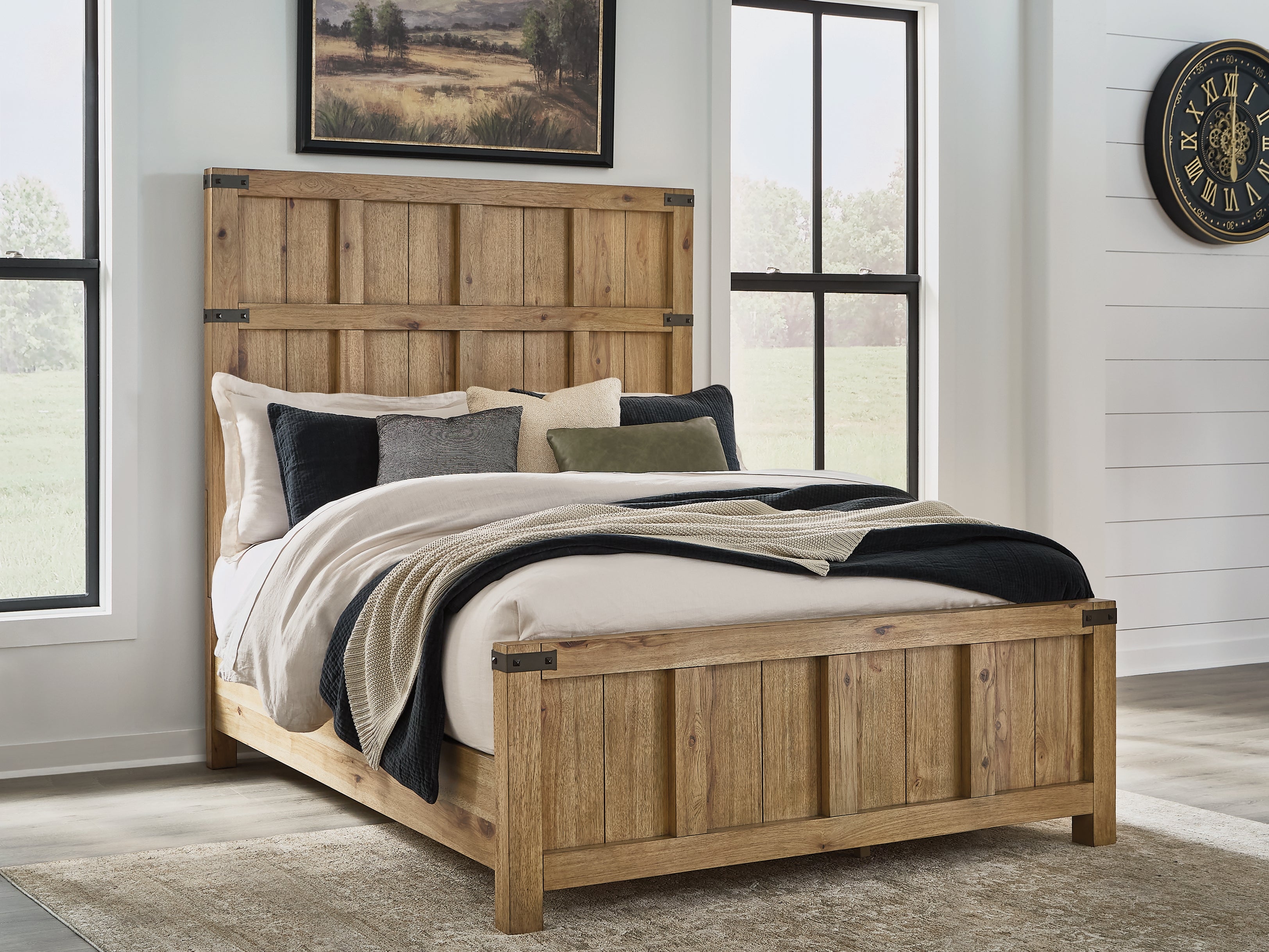Orleans Furniture - Ashley Furniture - Ridgester Bedroom - Queen Panel Bed / Light Brown - B858B2