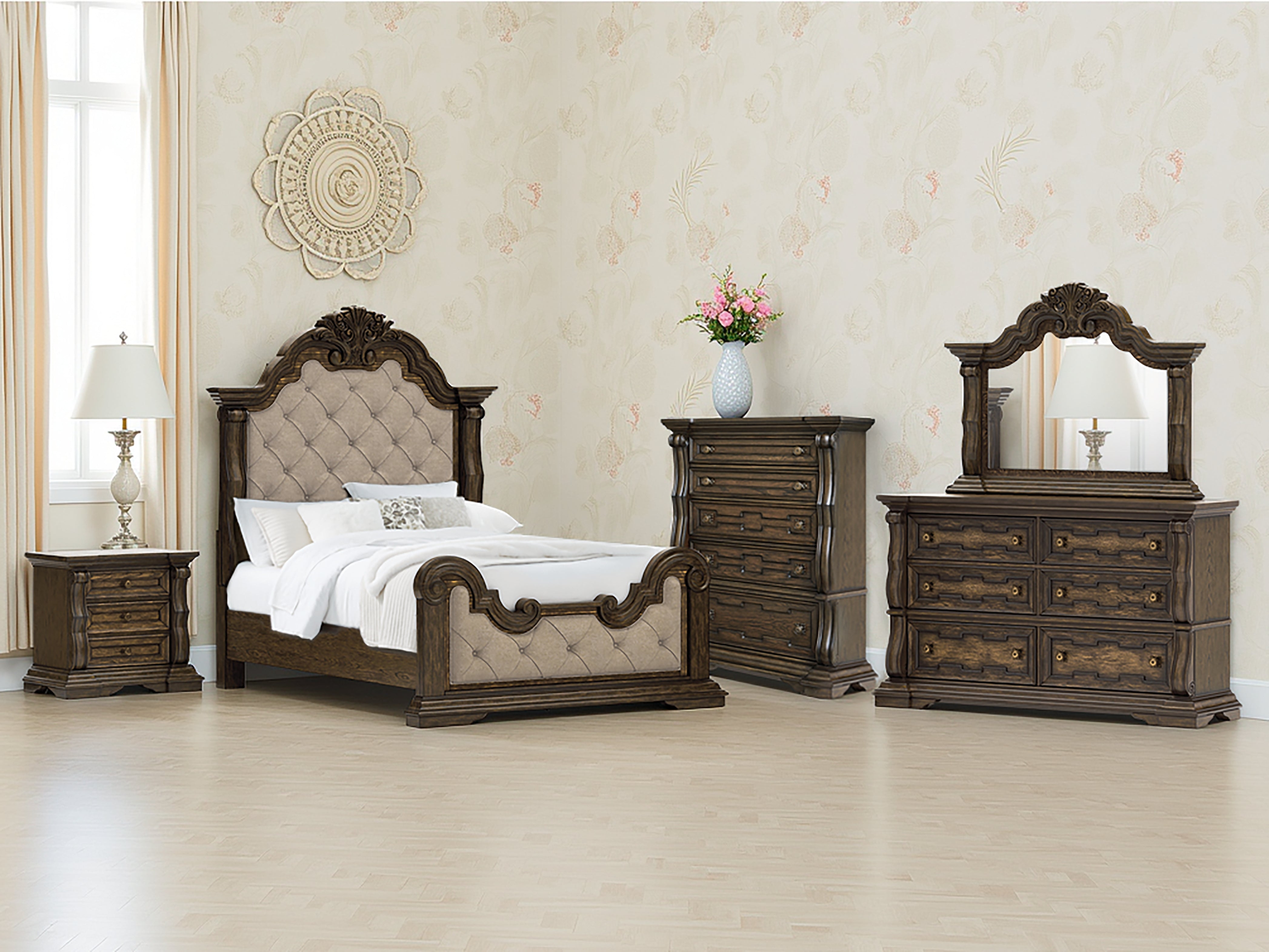 Orleans Furniture - Ashley Furniture - Maylee Bedroom - Queen Upholstered Bed / Dark Brown - B947B2